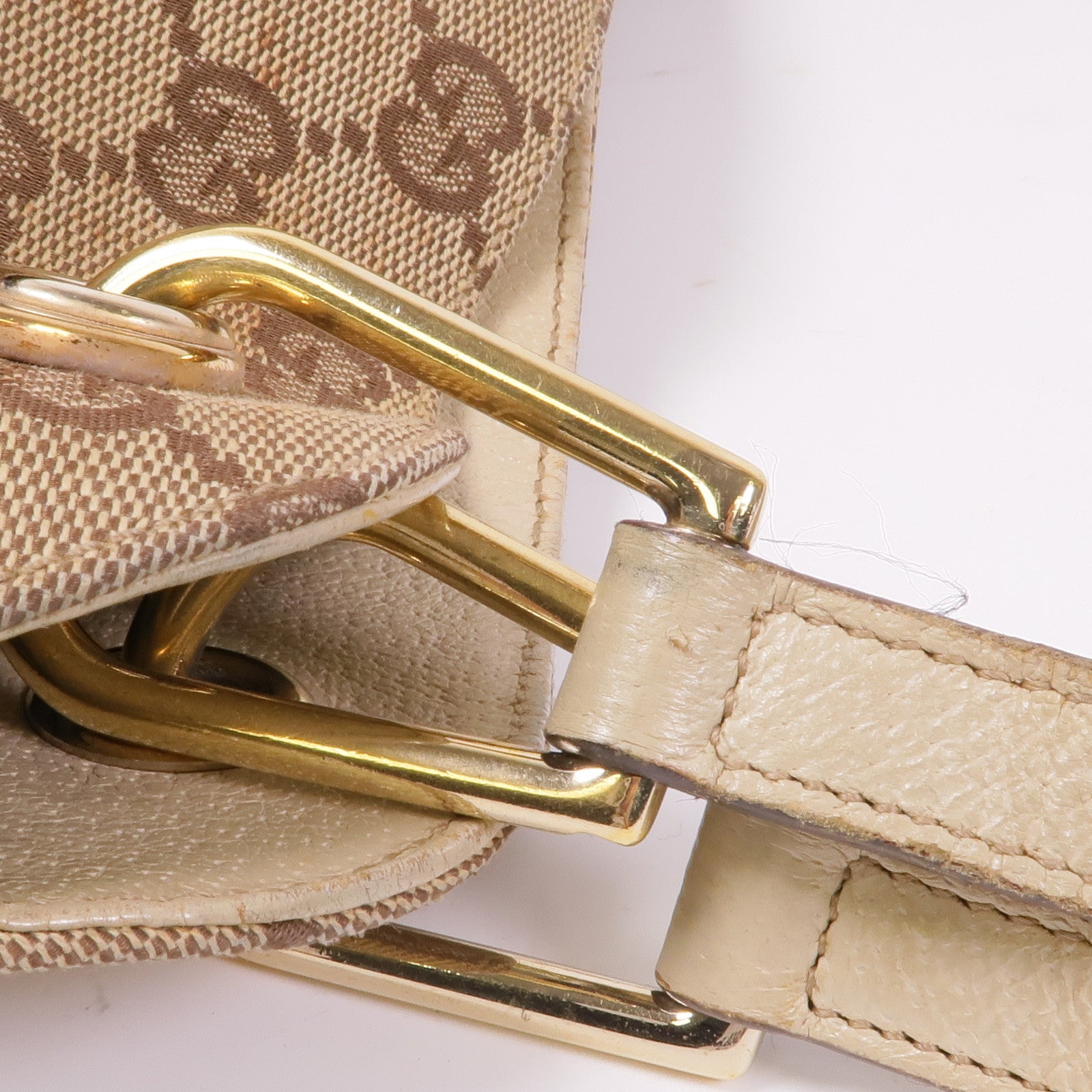 GUCCI 帆布Shoulder Bag金扣肩背袋