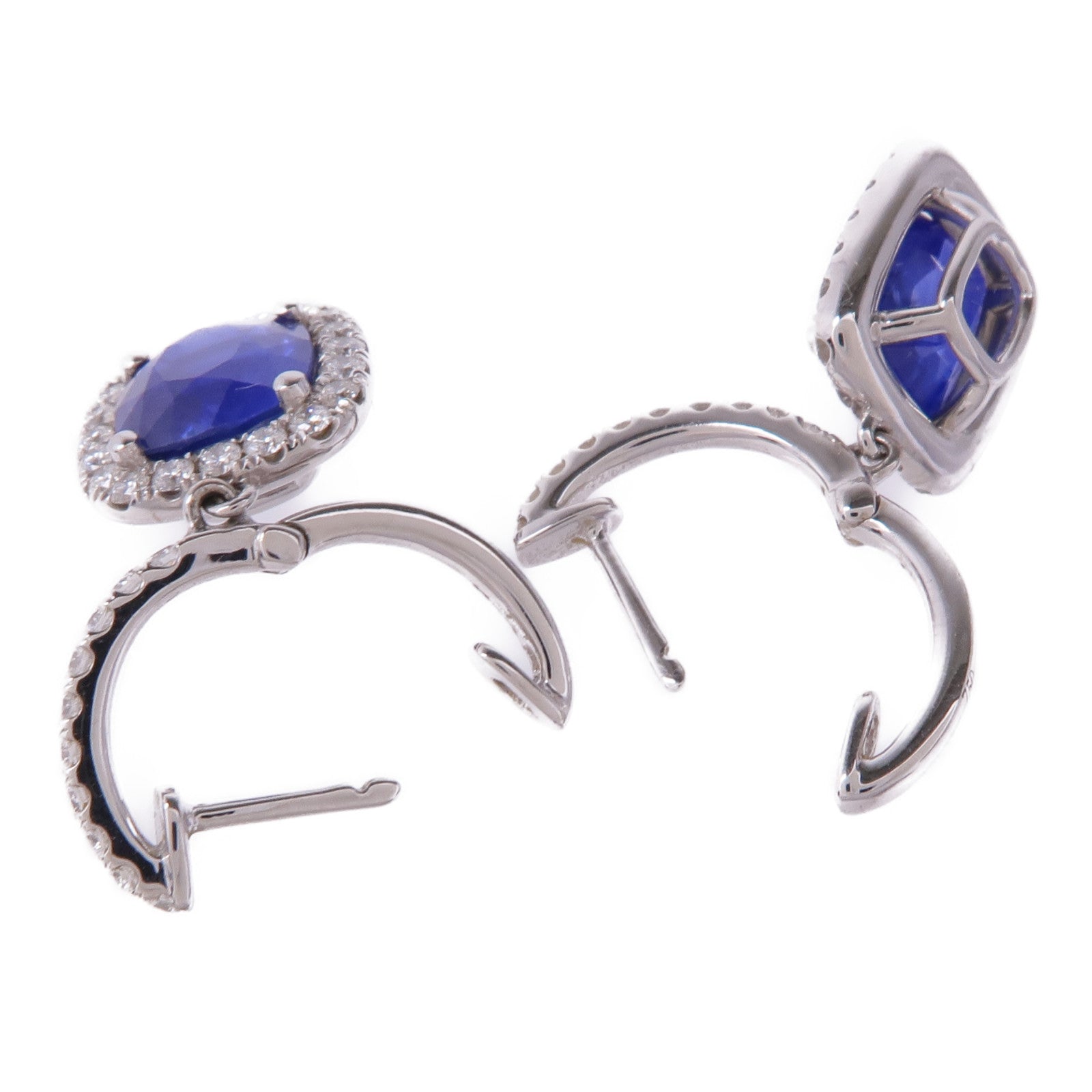 JEWELRY 18K白金Sapphire Earrings藍寶石/鑽石耳環