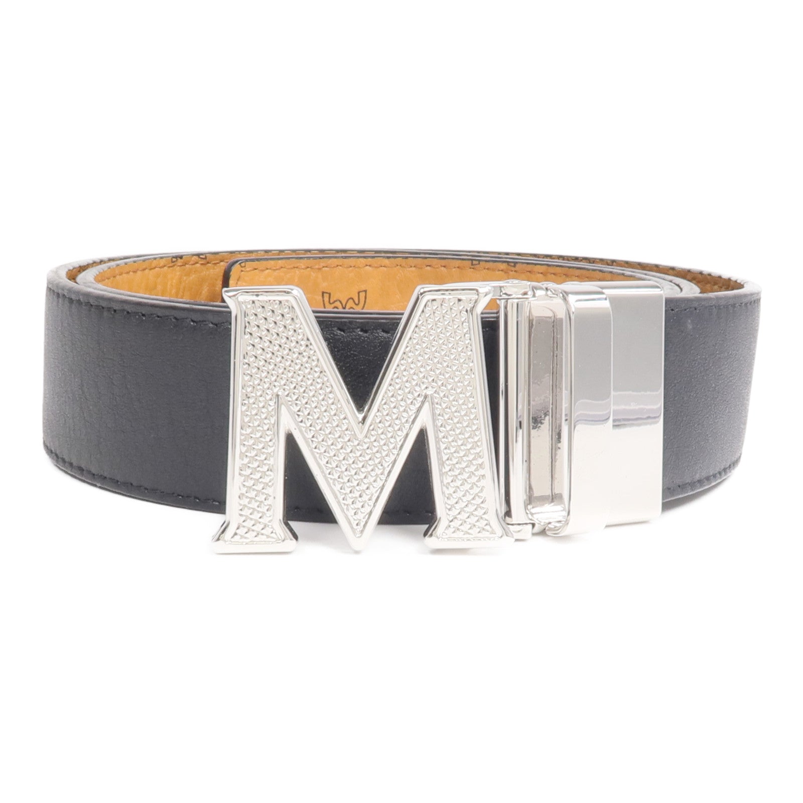 MCM 牛皮皮革Belt銀扣皮帶