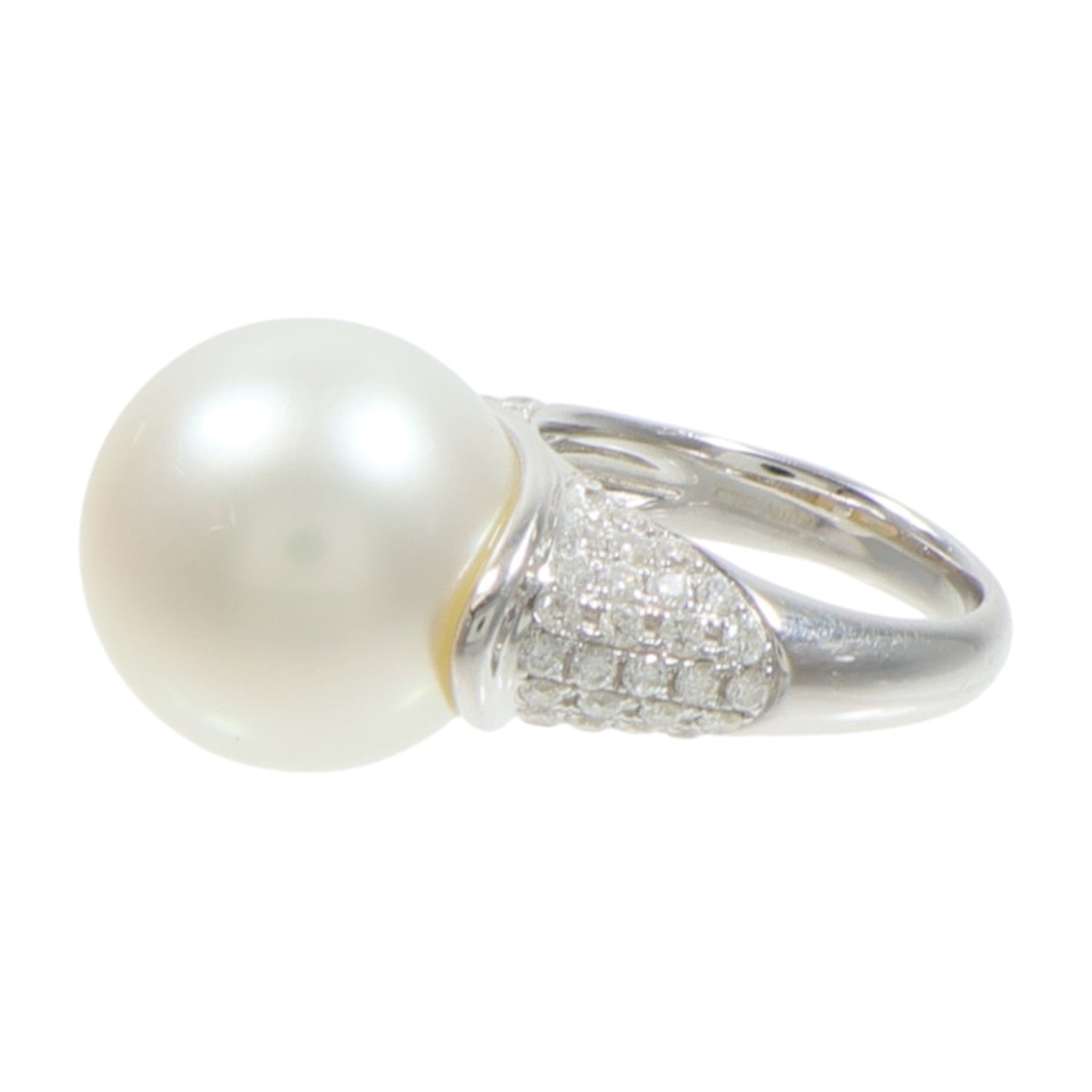 JEWELRY 18K白金Pearl Diamond Ring珍珠/鑽石戒指