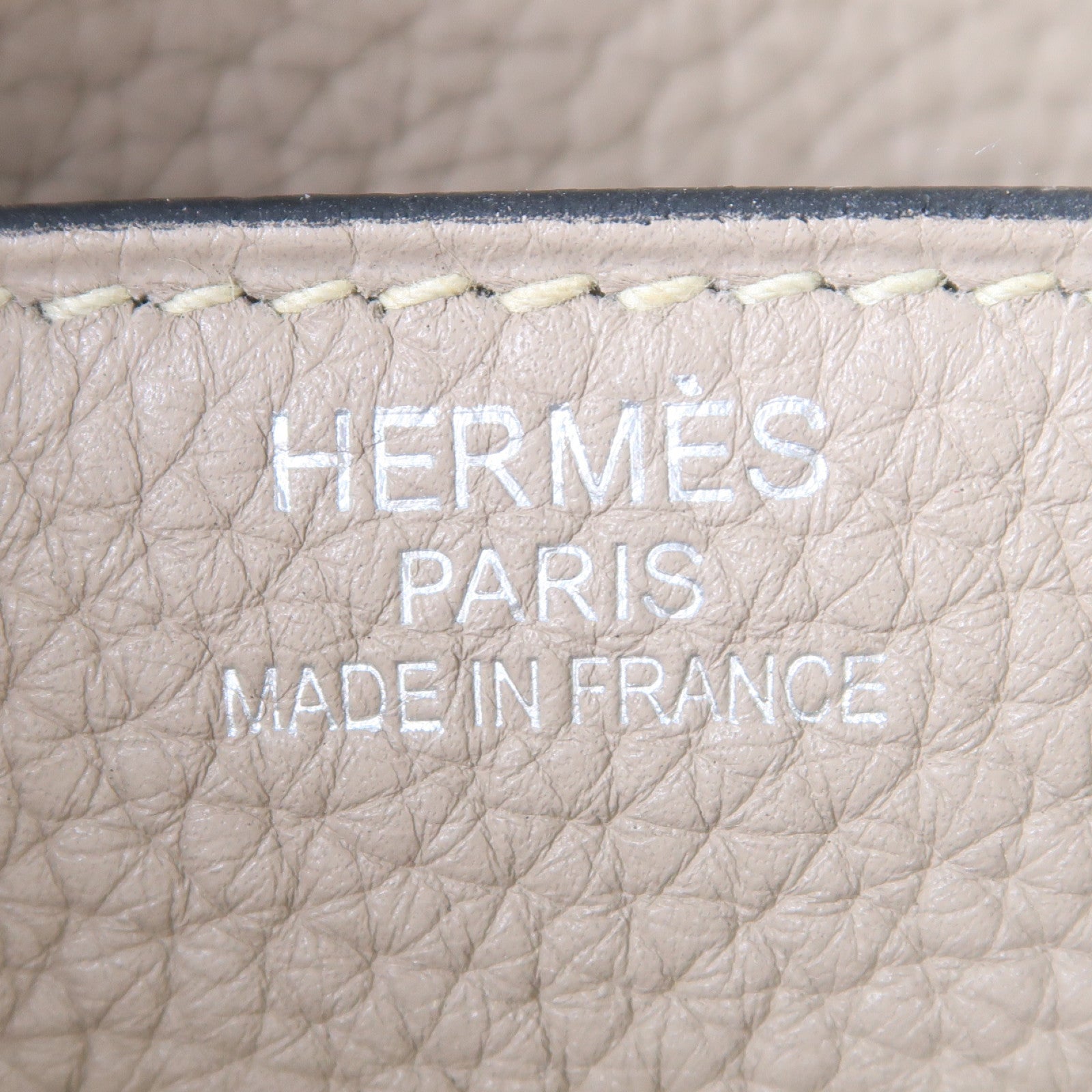 HERMES Clemence皮革Haut A Courroies 40銀扣手挽袋Gris Tourterelle淺灰色