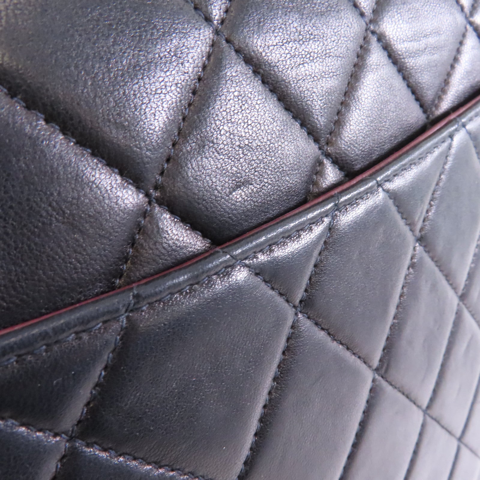 CHANEL 菱格牛皮皮革Classic Bag銀扣鏈帶肩背袋黑色