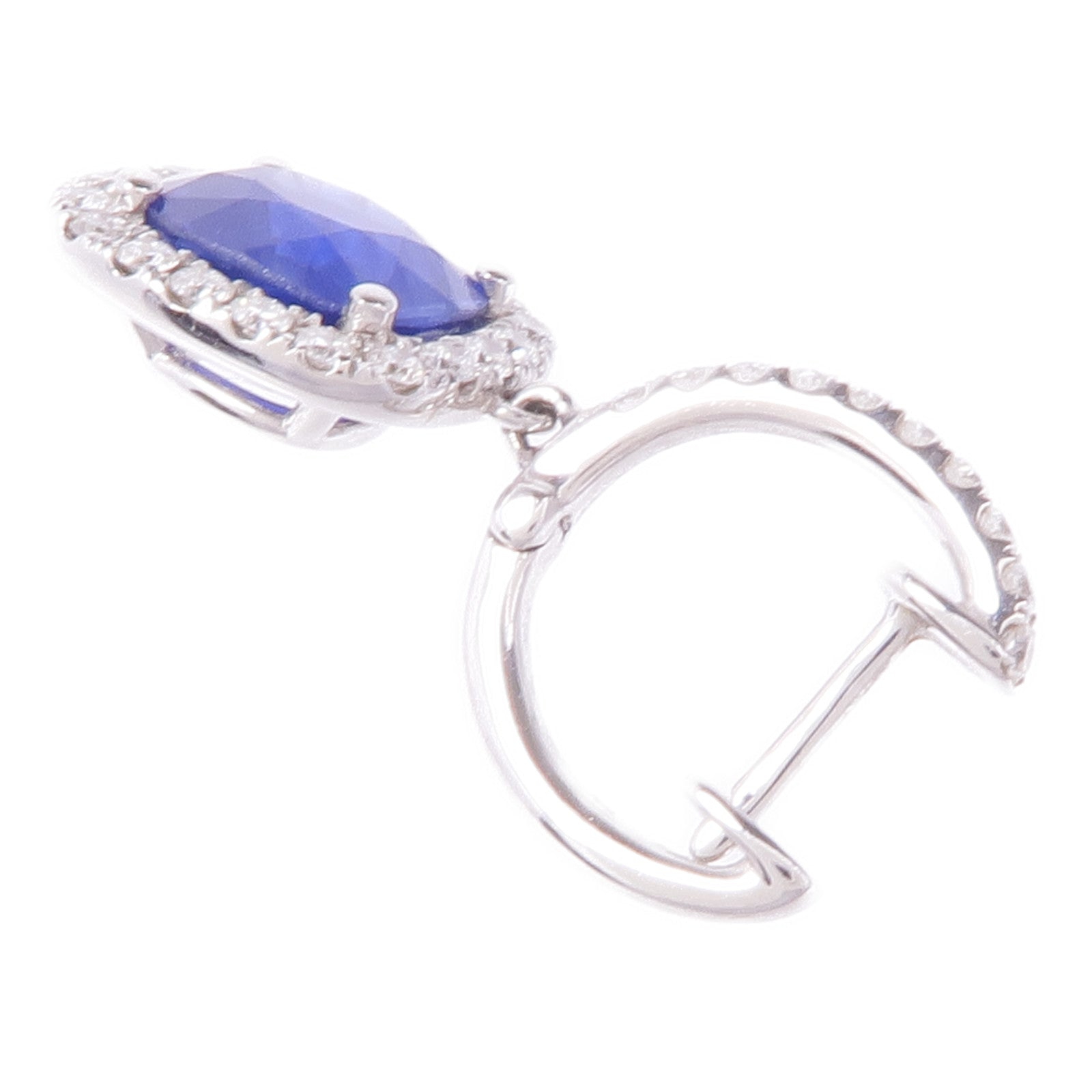 JEWELRY 18K白金Sapphire Earrings藍寶石/鑽石耳環