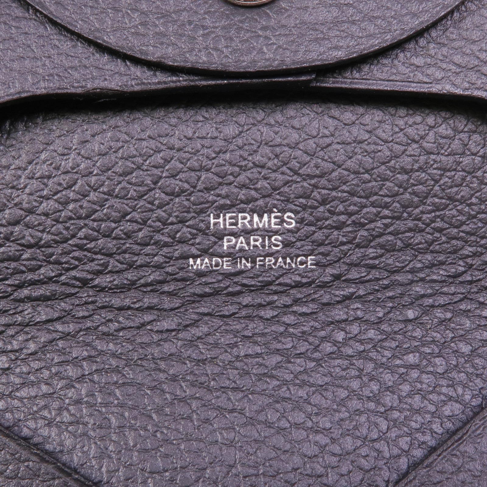 HERMES Evercolor皮革Coin Case銀扣零錢包Noir