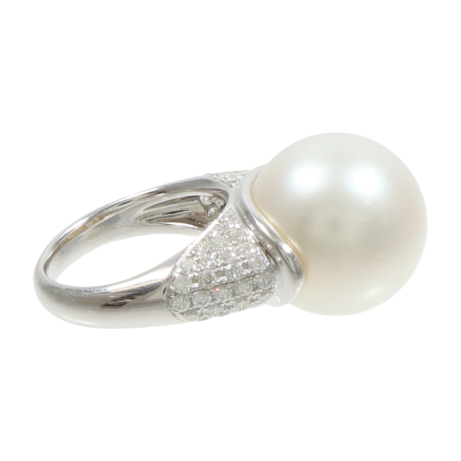 JEWELRY 18K白金Pearl Diamond Ring珍珠/鑽石戒指