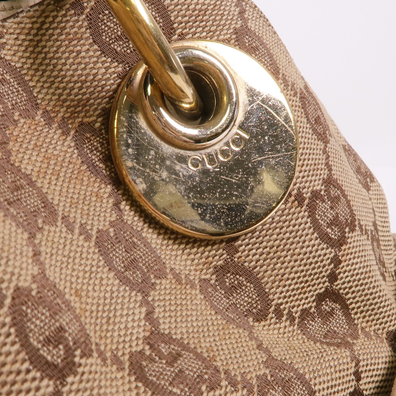 GUCCI 帆布Shoulder Bag金扣肩背袋
