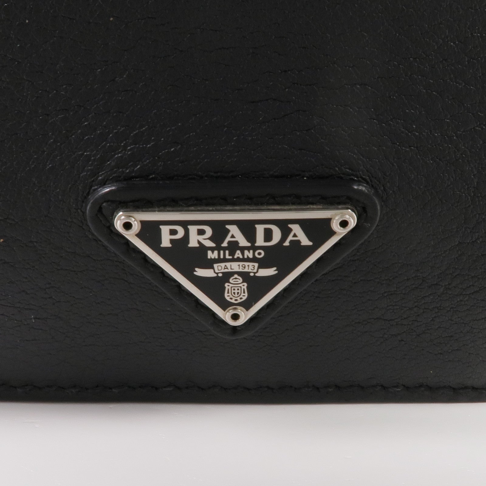 PRADA 牛皮皮革Clutch Bag銀扣手拿包