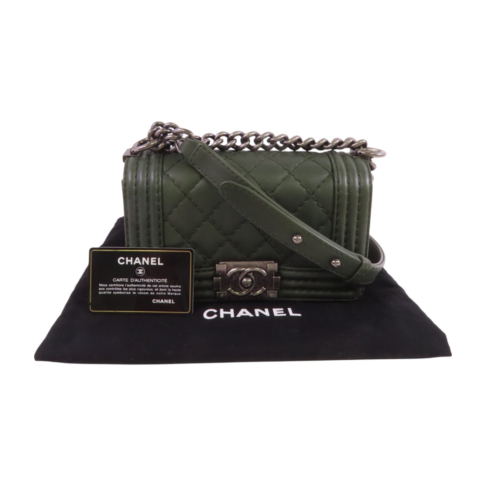 CHANEL 羊皮皮革Boy 20鏈帶肩背袋
