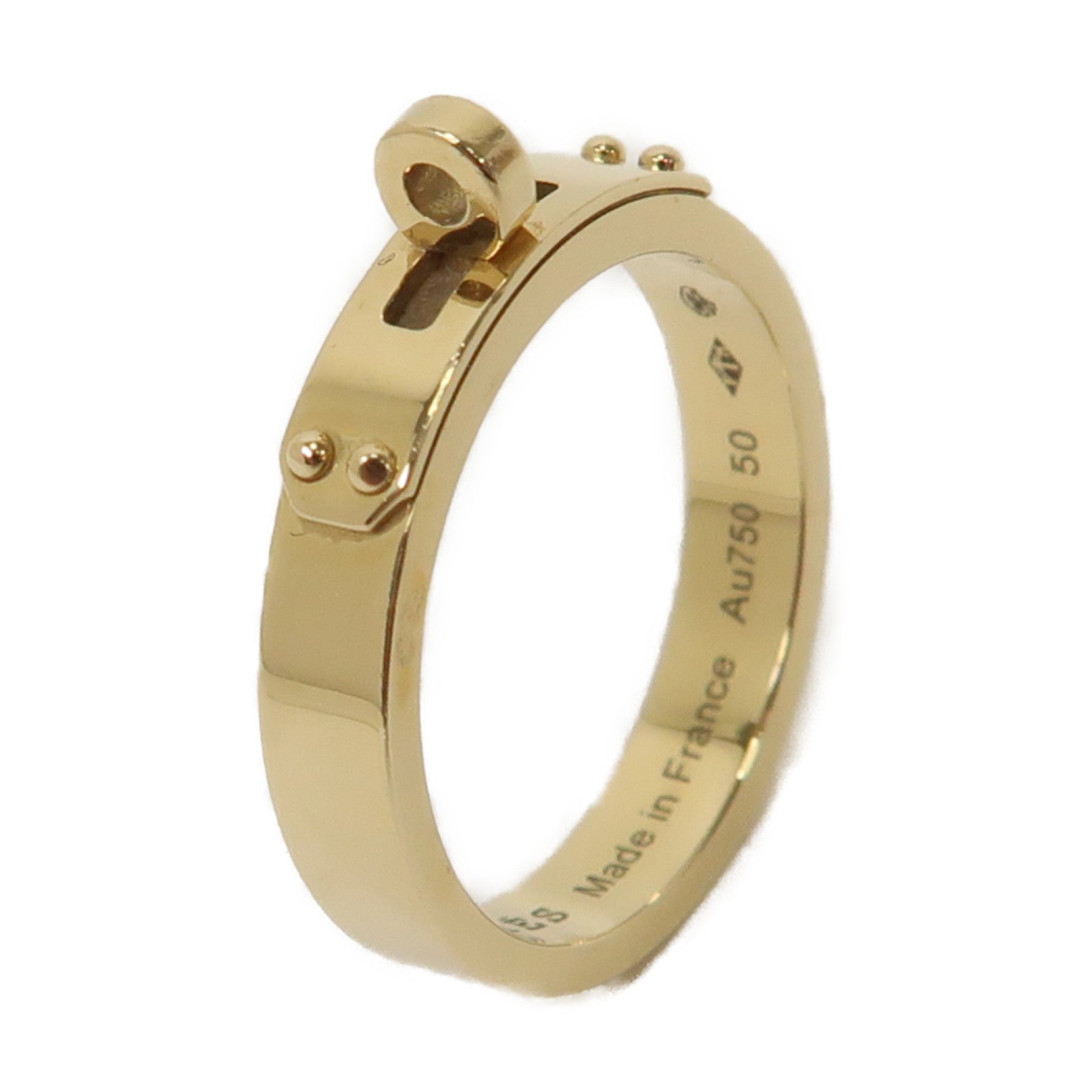 HERMES 18K黃金Kelly Ring戒指Hermes#50/US#5.25