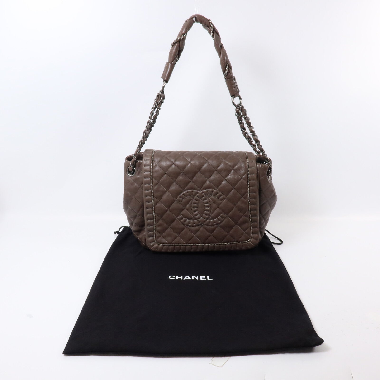 CHANEL 牛皮皮革Chain Shoulder鏈帶肩背袋