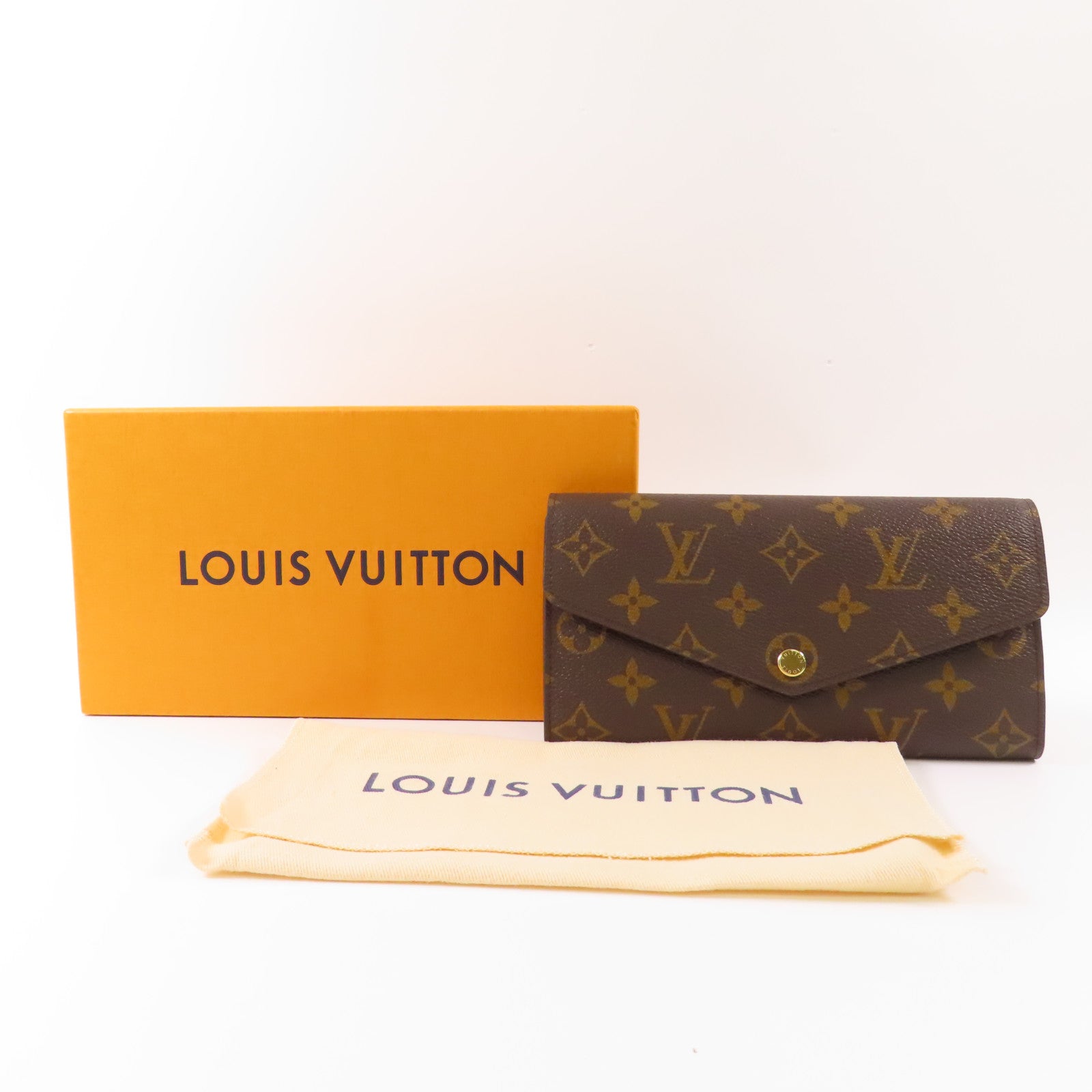 LOUIS VUITTON Monogram Sarah Wallet金扣長錢包