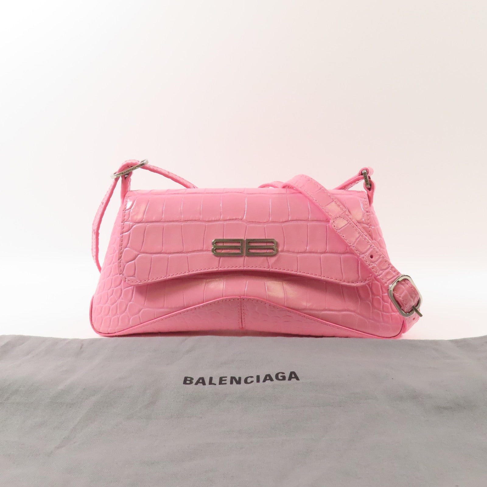 BALENCIAGA 牛皮皮革Shoulder Bag銀扣肩背袋