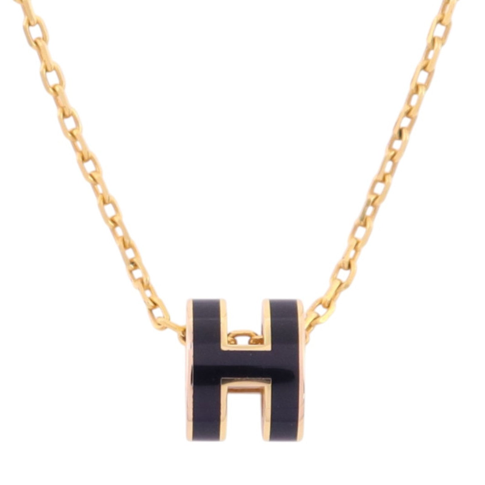 HERMES 金屬/琺瑯Mini Pop H Necklace金扣項鏈
