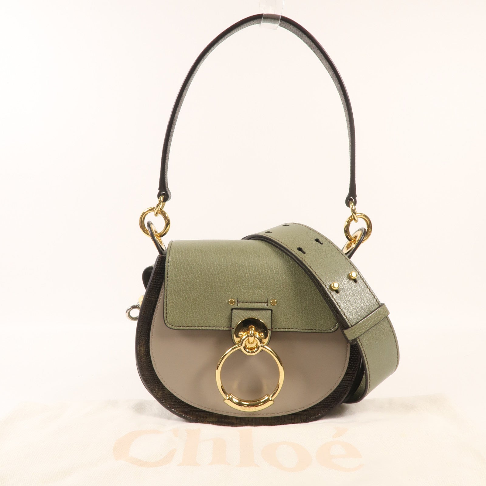 Chloe 牛皮皮革Shoulder Bag金扣手挽肩背兩用袋
