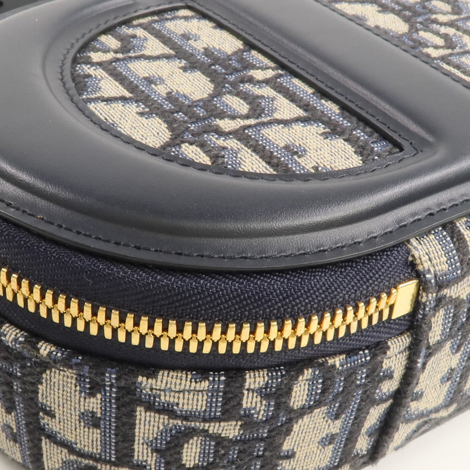 Dior 帆布/皮革CD Signature Oval Camera金扣手挽肩背兩用袋