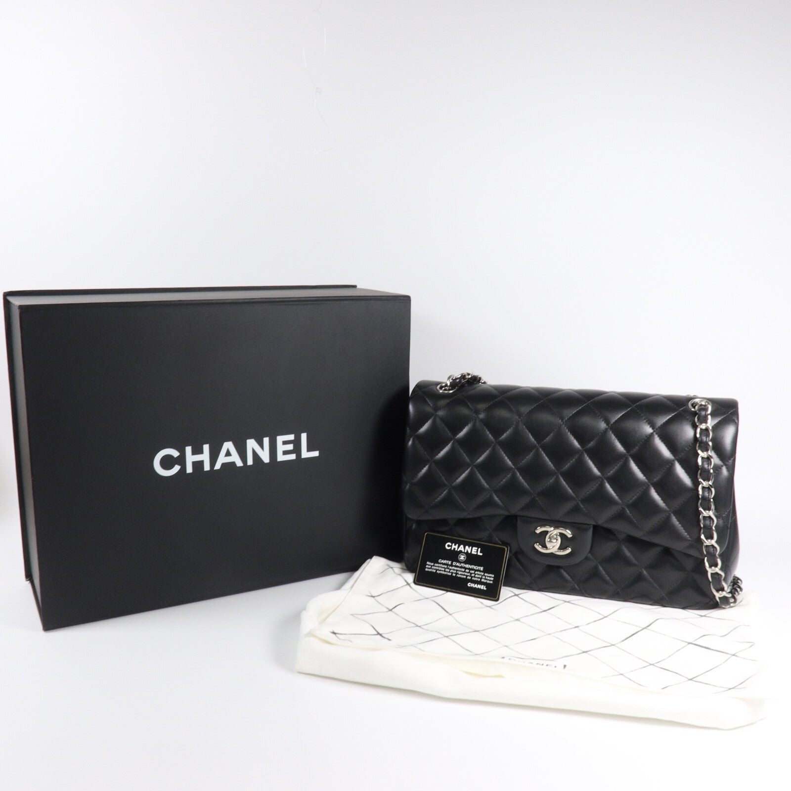 CHANEL 羊皮皮革Large Classic鏈帶肩背袋