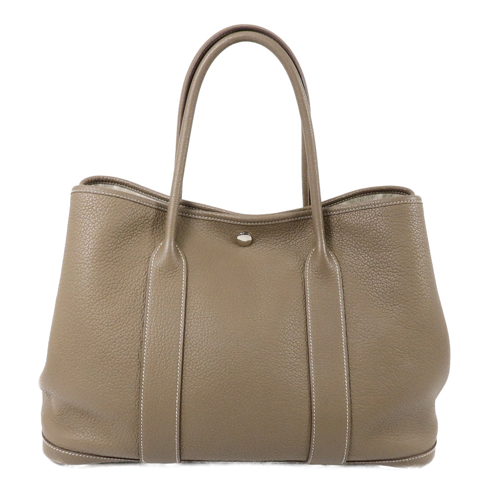 HERMES Negonda皮革Garden Party PM手挽袋Etoupe