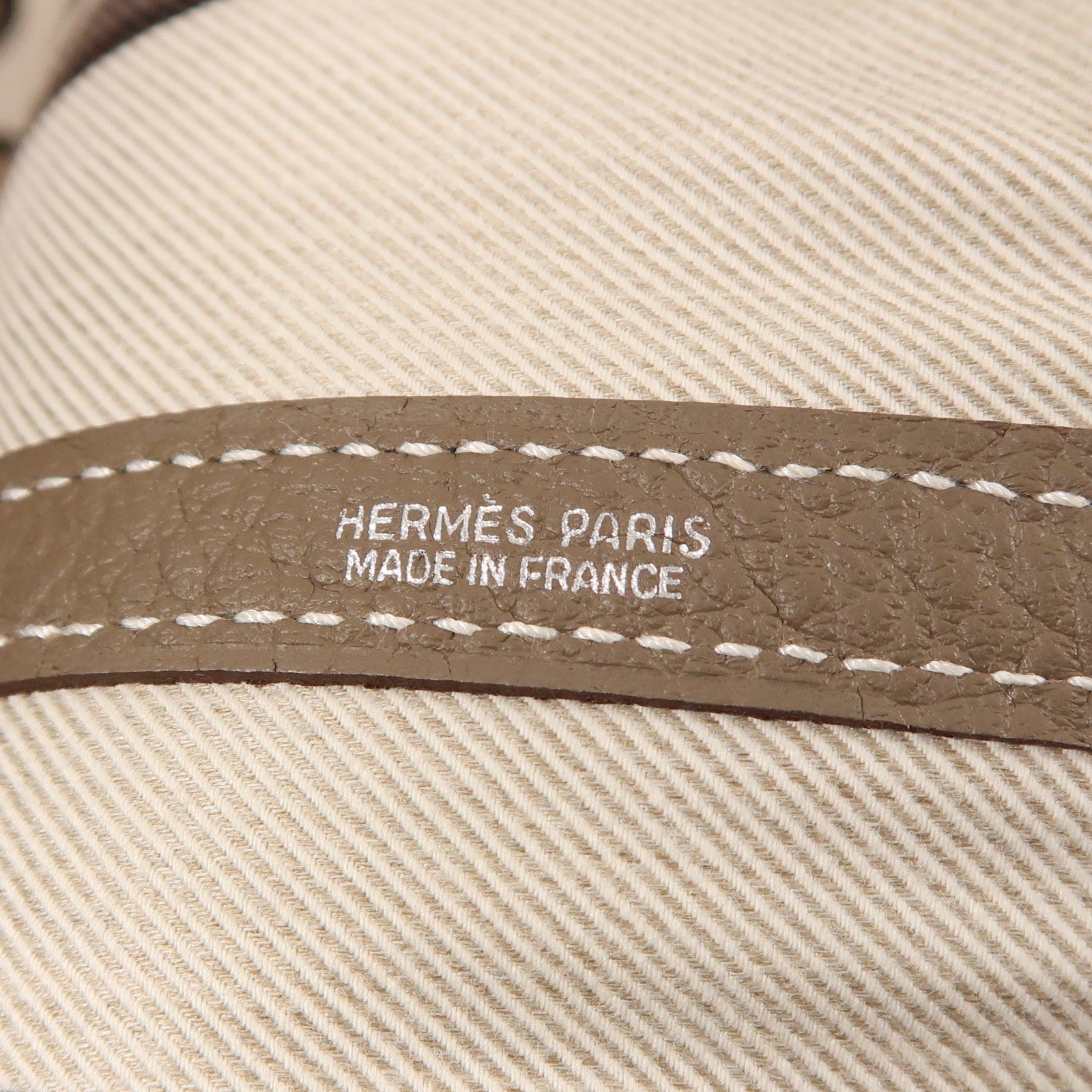 HERMES Negonda皮革Garden Party PM銀扣手挽袋Etoupe