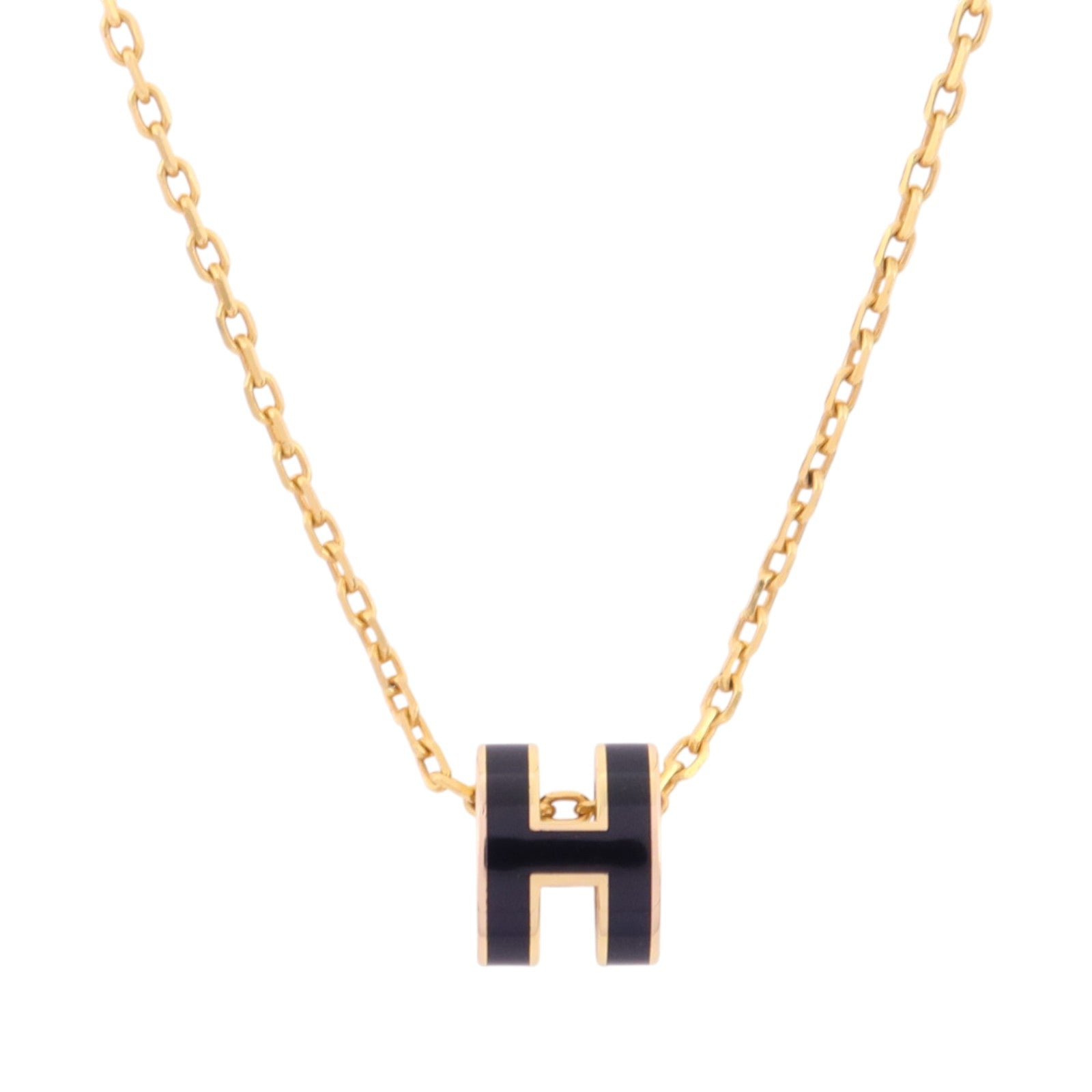 HERMES 金屬/琺瑯Mini Pop H Necklace金扣項鏈