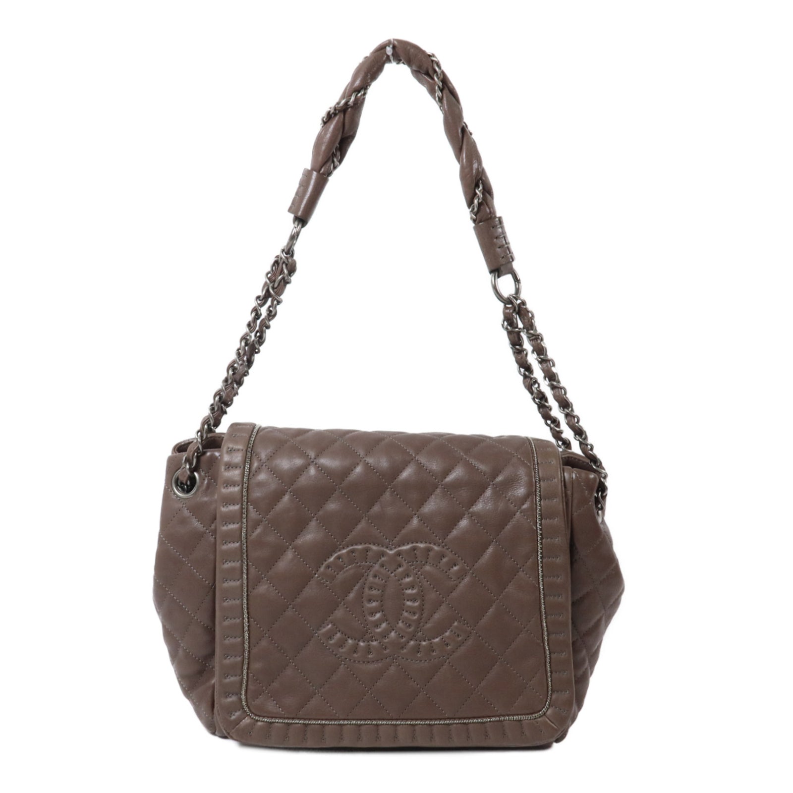 CHANEL 牛皮皮革Chain Shoulder鏈帶肩背袋