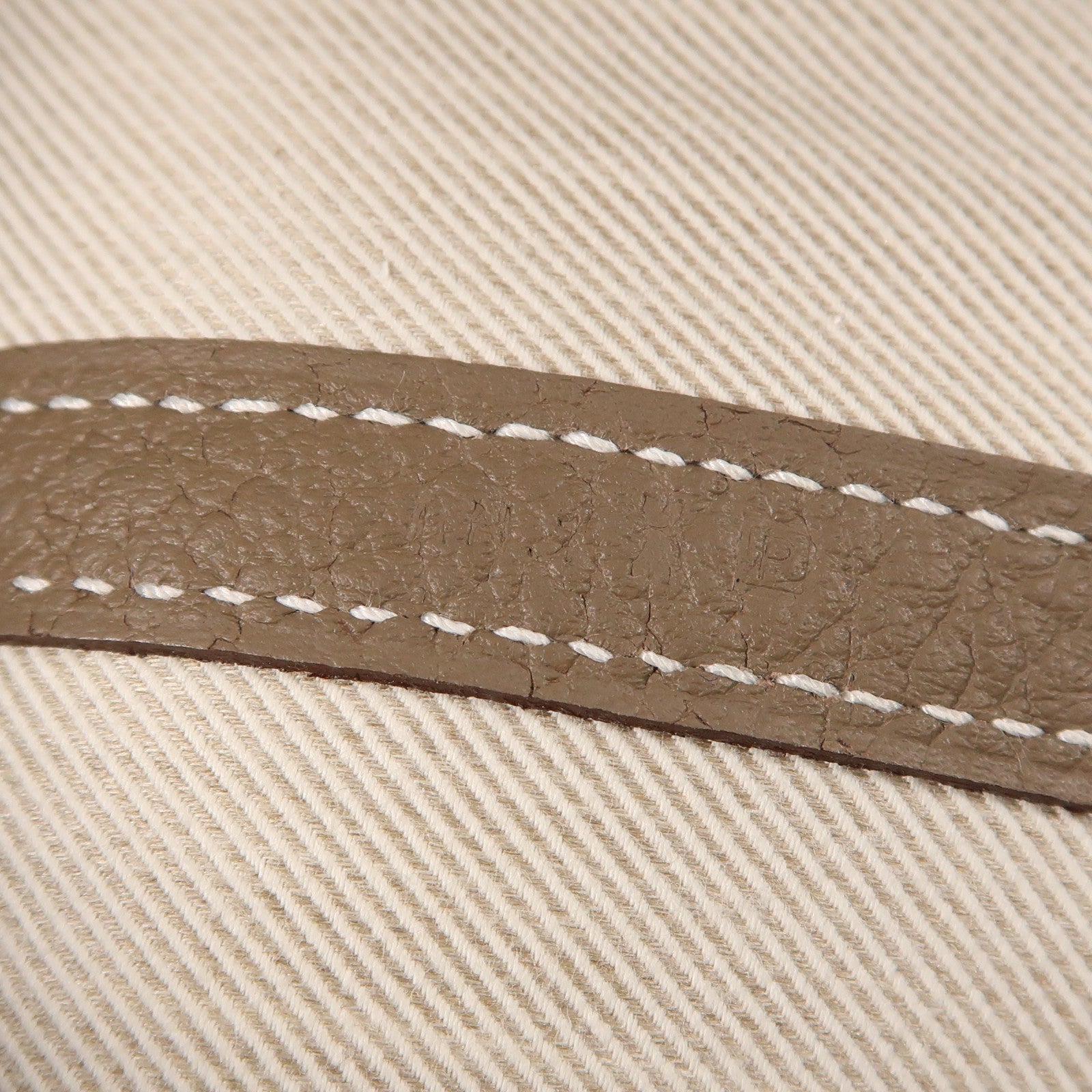 HERMES Negonda皮革Garden Party PM銀扣手挽袋Etoupe