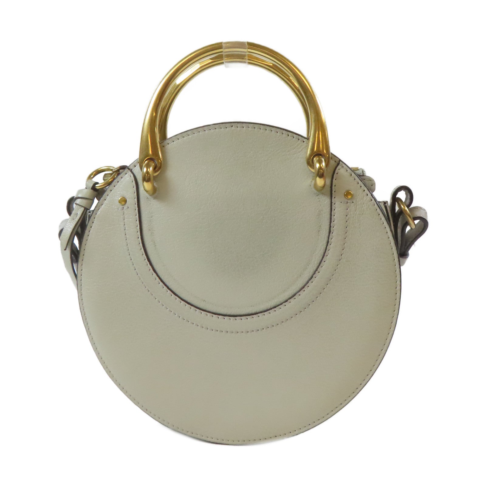Chloe 牛皮皮革Shoulder Bag金扣肩背袋灰色