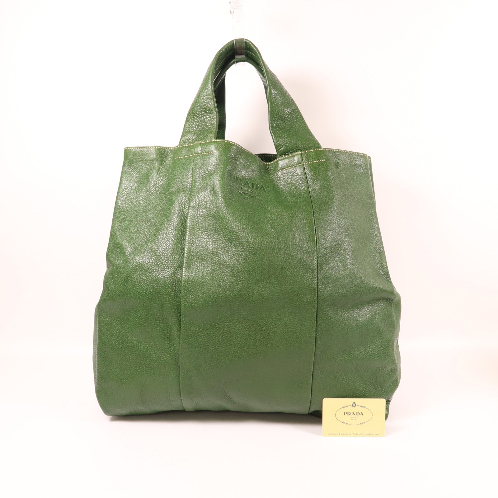 PRADA 牛皮皮革Tote Bag金扣手挽袋