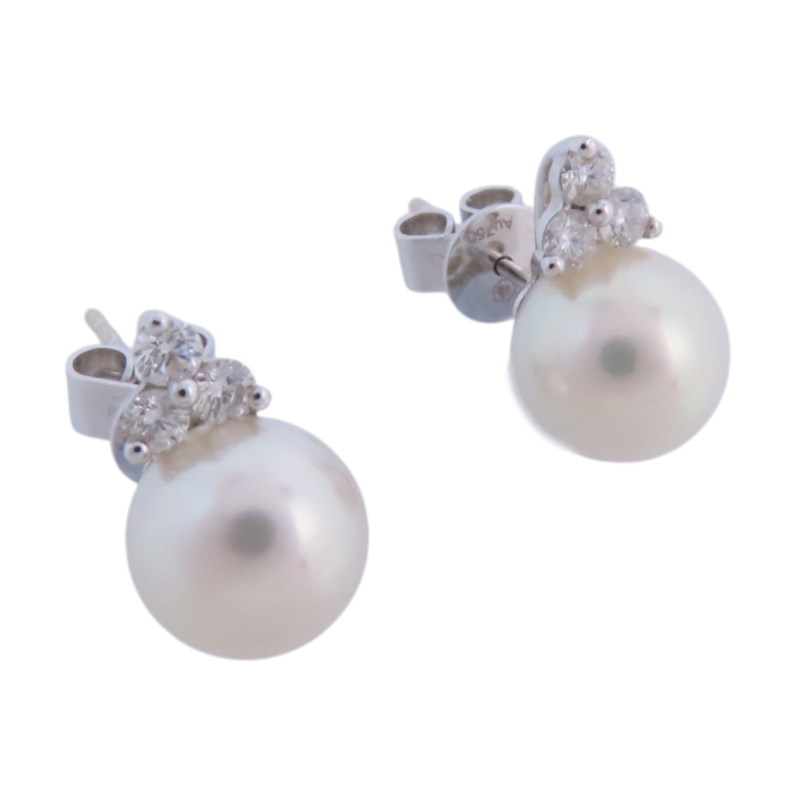 JEWELRY 【激減優惠】18K白金Pearl Diamond Earrings珍珠/鑽石耳環