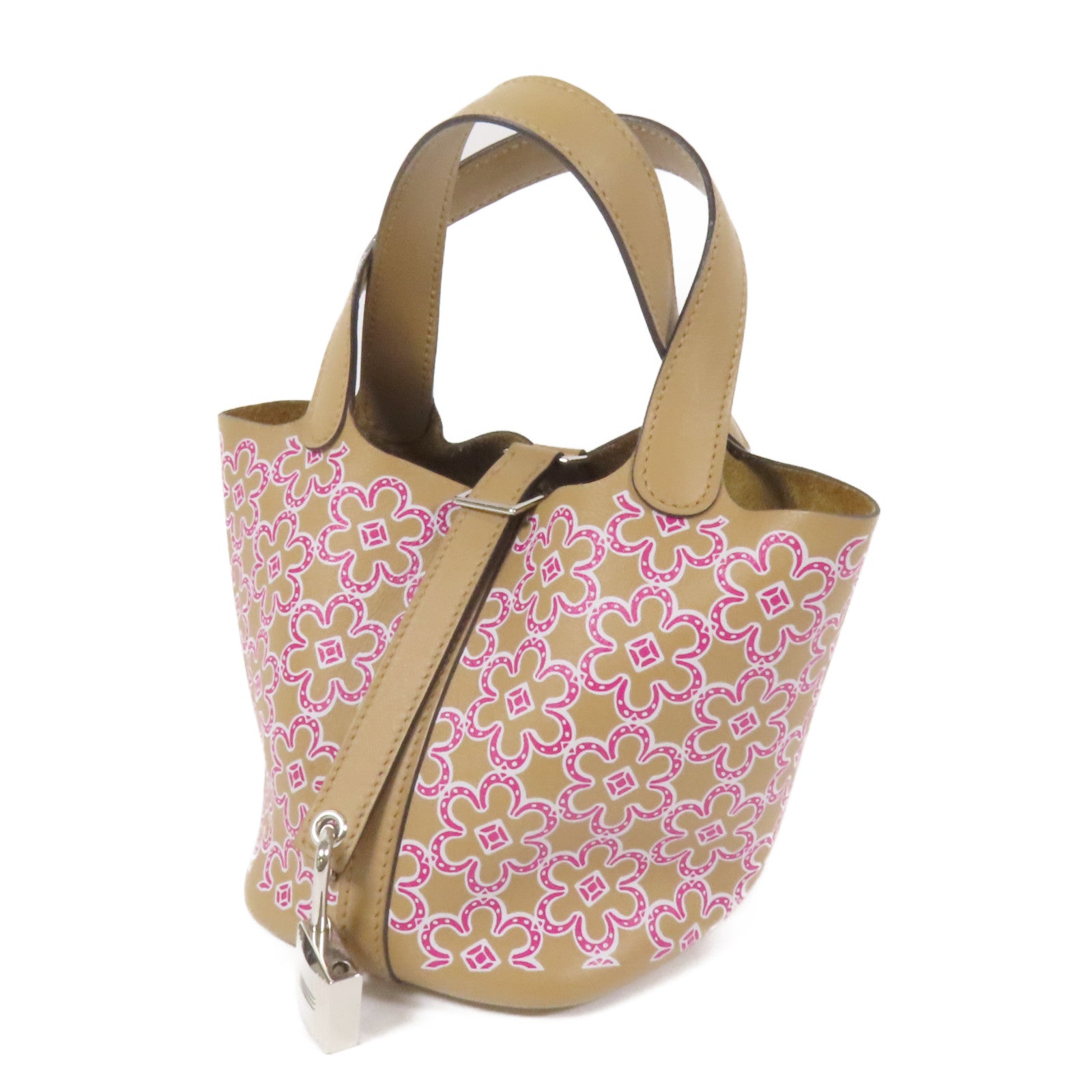 HERMES Swift皮革Micro Picotin Daisy 14銀扣手挽袋Chai