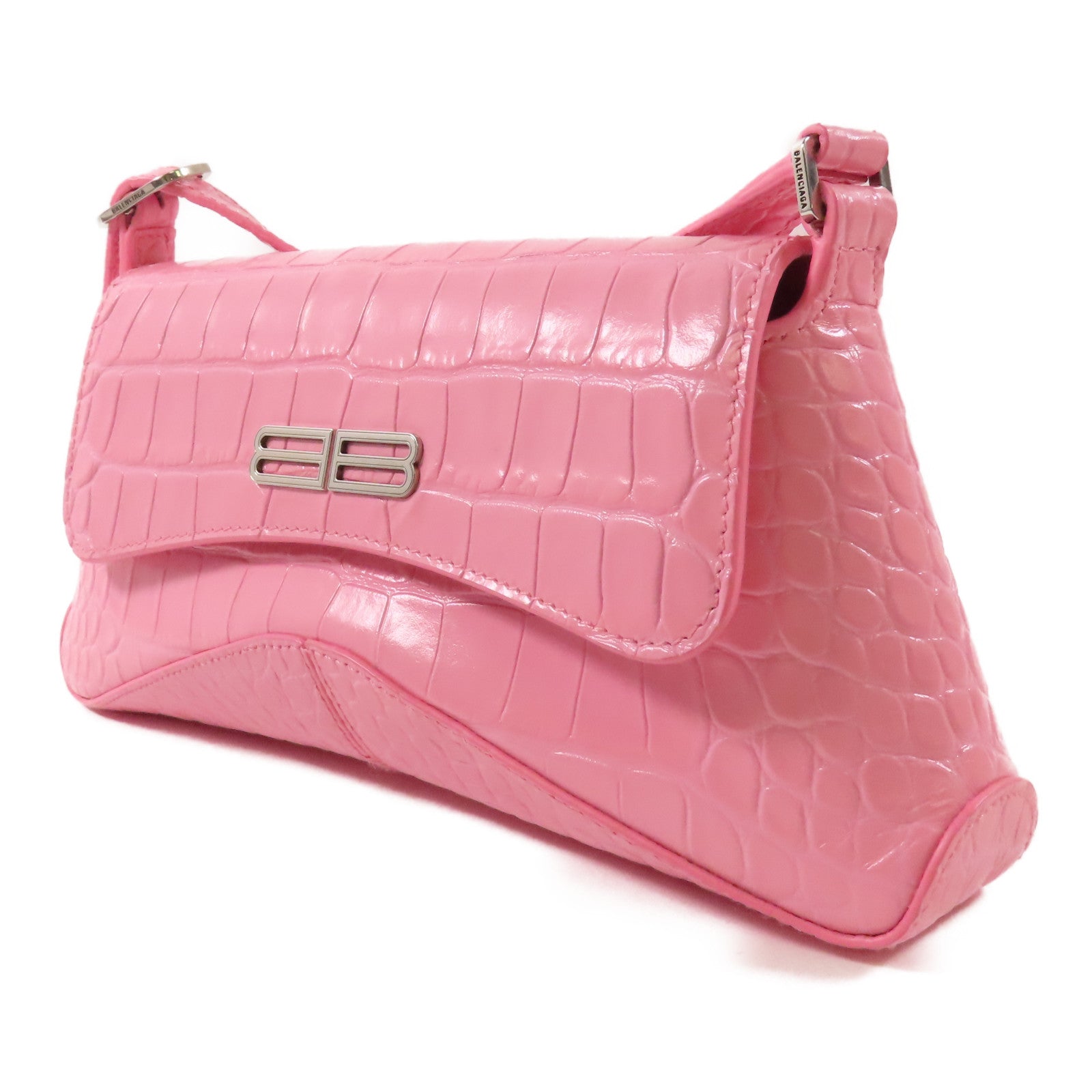 BALENCIAGA 牛皮皮革Shoulder Bag銀扣肩背袋