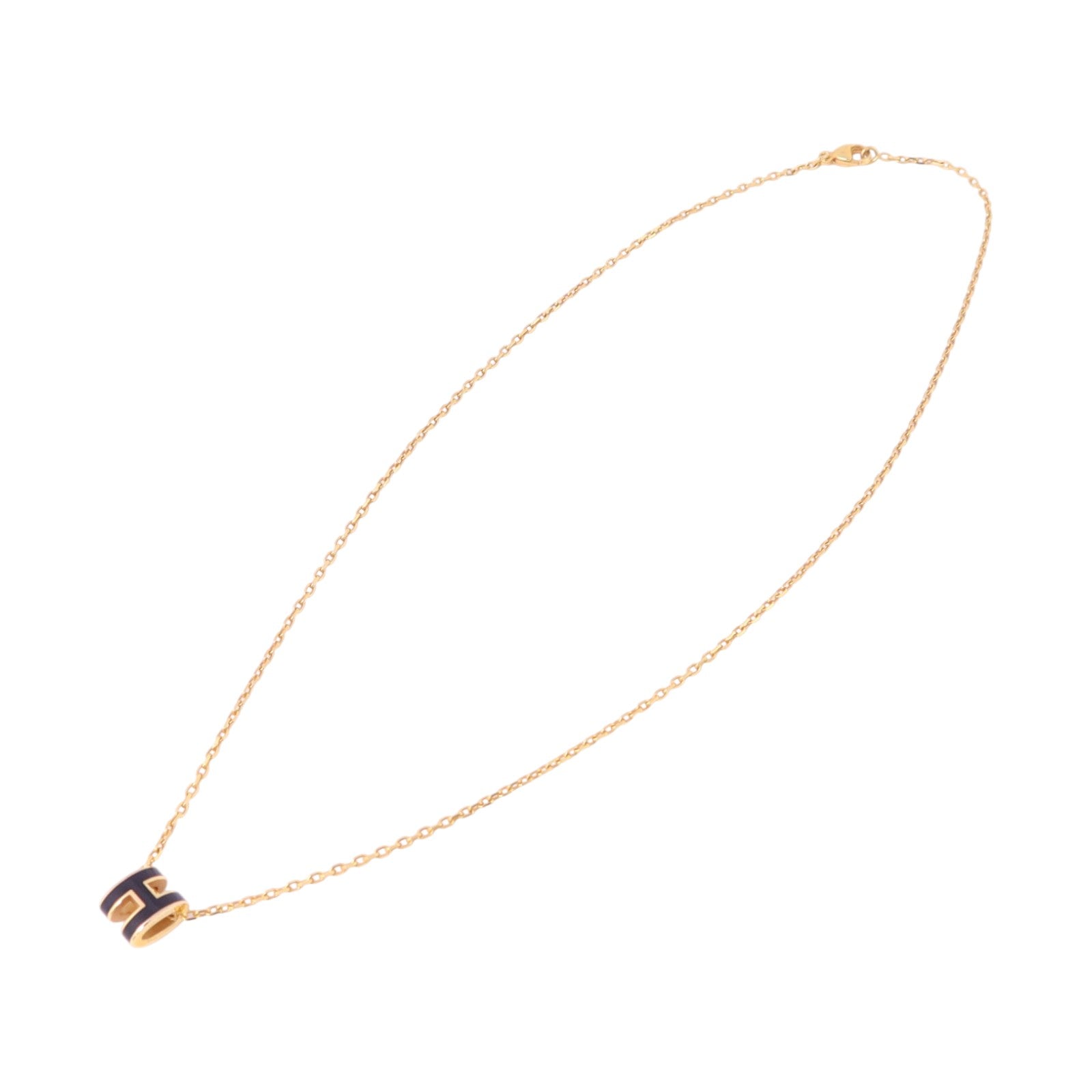 HERMES 金屬/琺瑯Mini Pop H Necklace金扣項鏈