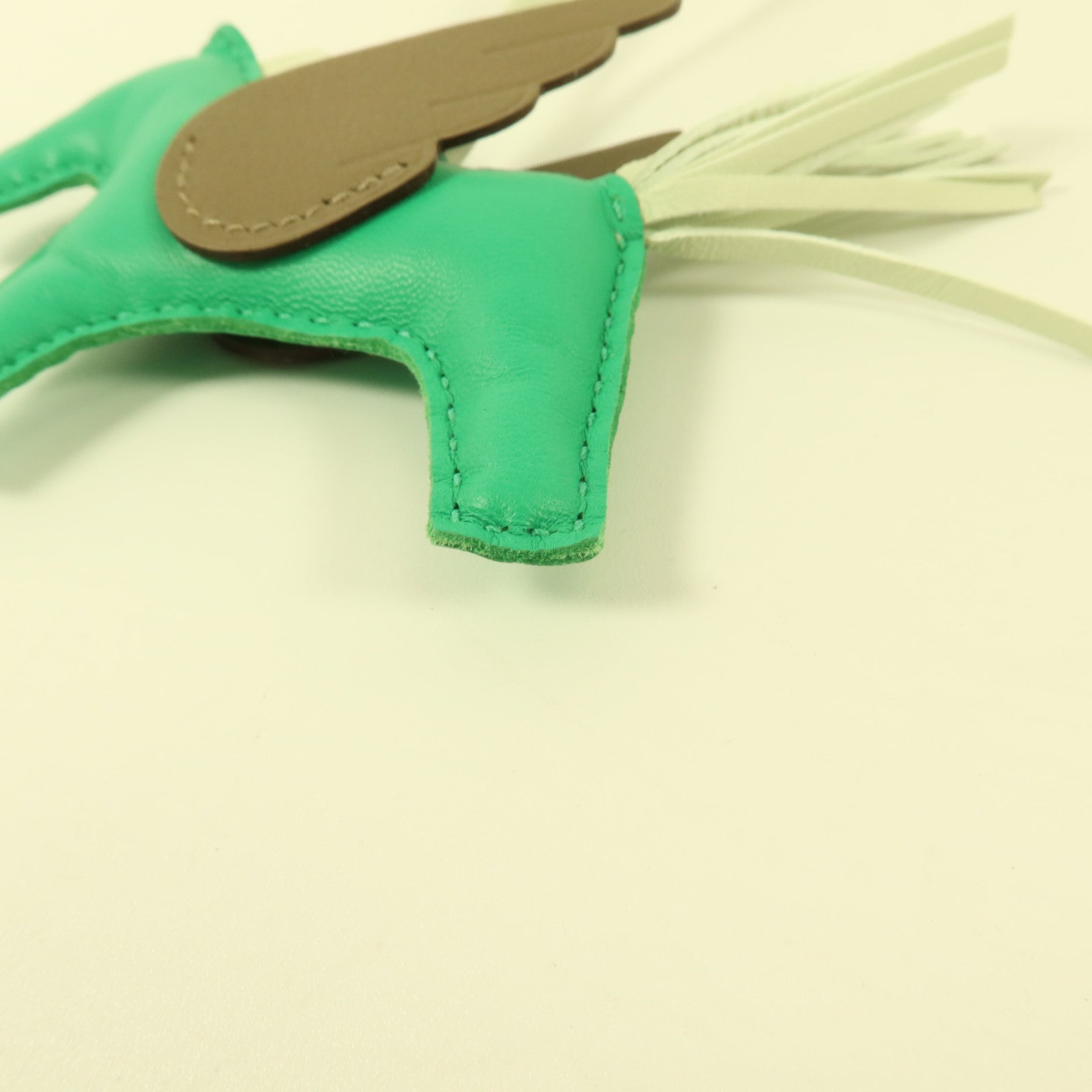 HERMES Milo皮革Rodeo Pegase PM掛飾Menthe/Vert Fizz/Etoupe