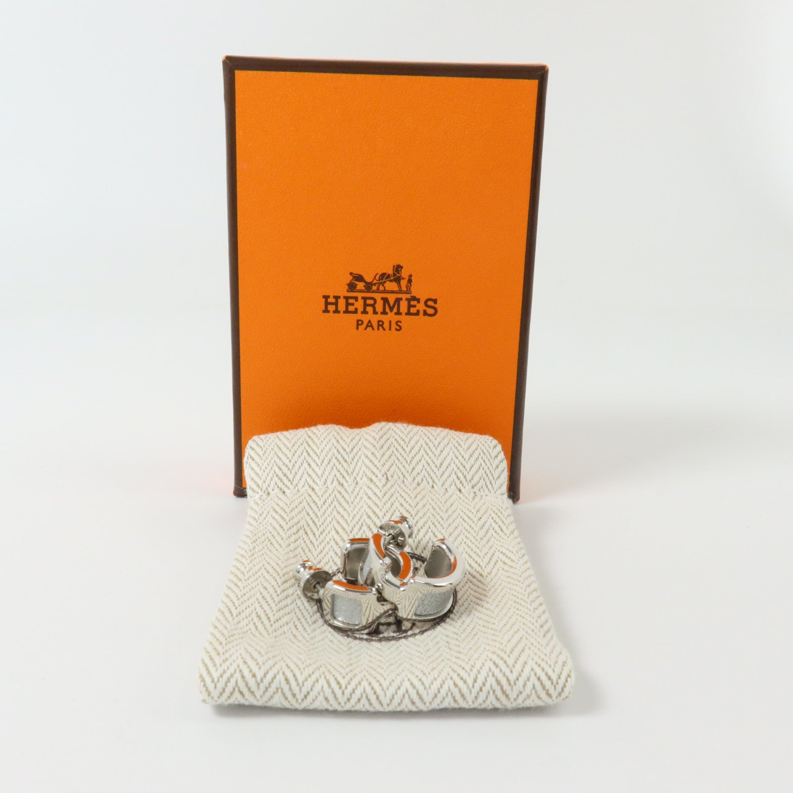 HERMES Chevre皮革/金屬Olympe Earring耳環