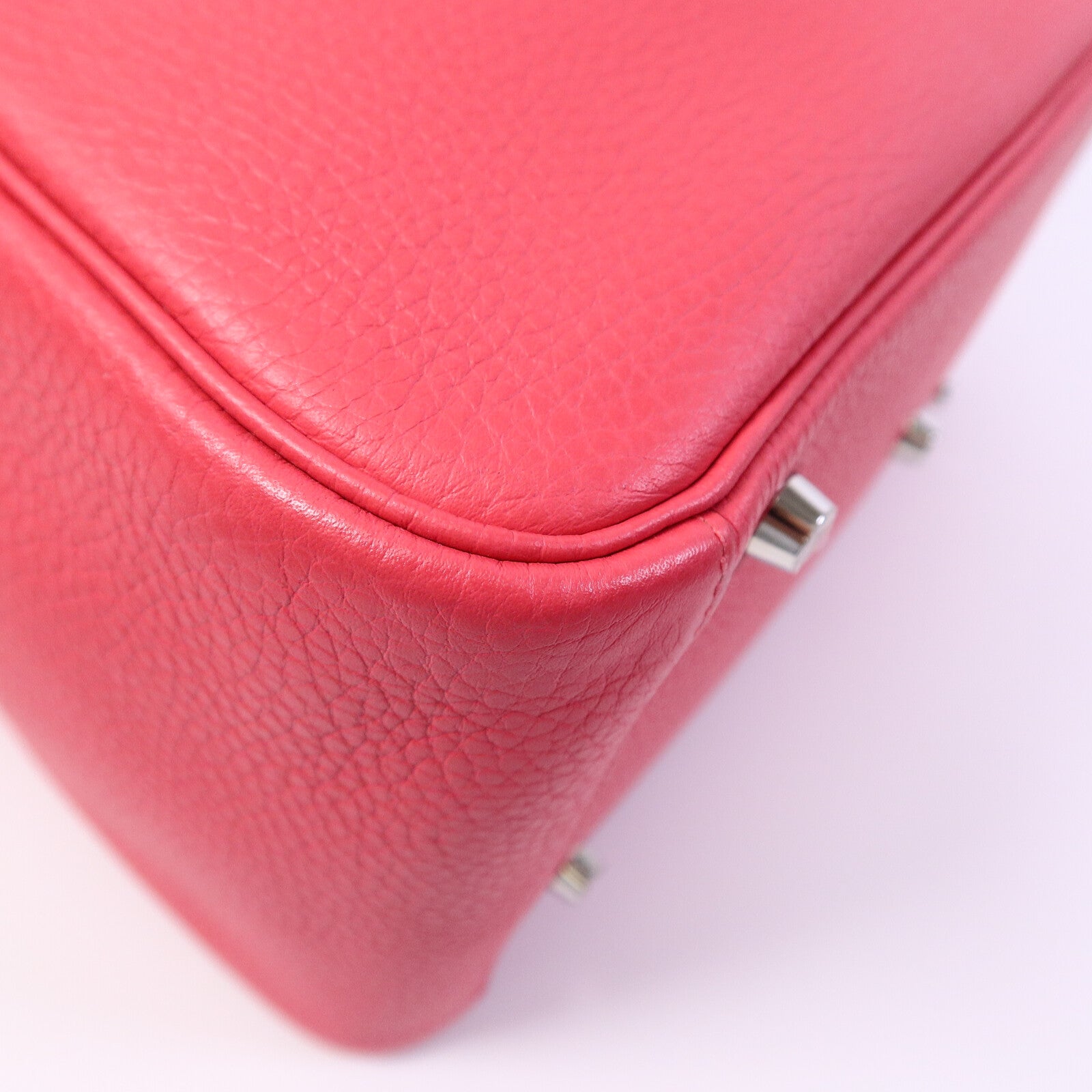 HERMES Clemence皮革Lindy 30肩背袋Rose Extreme