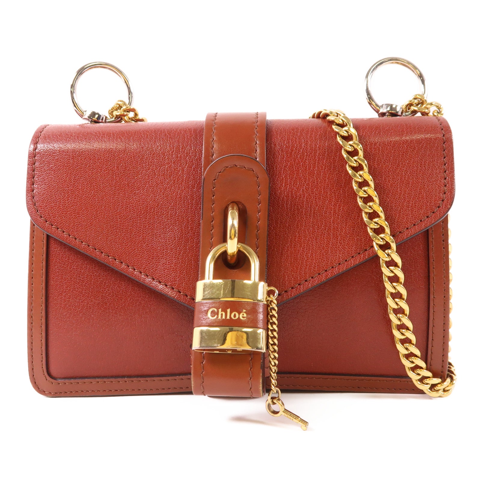 Chloe 牛皮皮革Aby Shoulder Bag鏈帶肩背袋