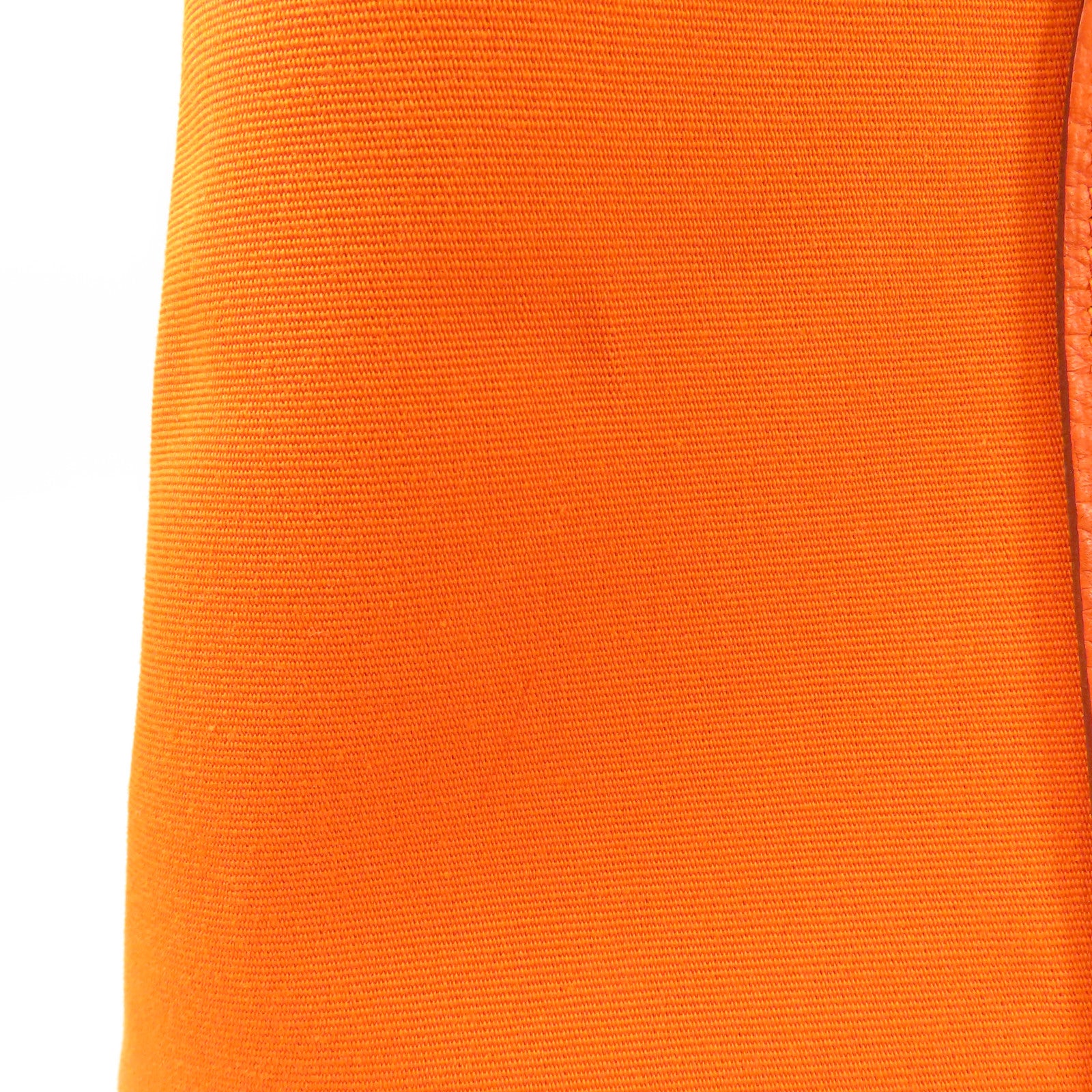 HERMES 帆布Garden Party銀扣手挽袋Orange