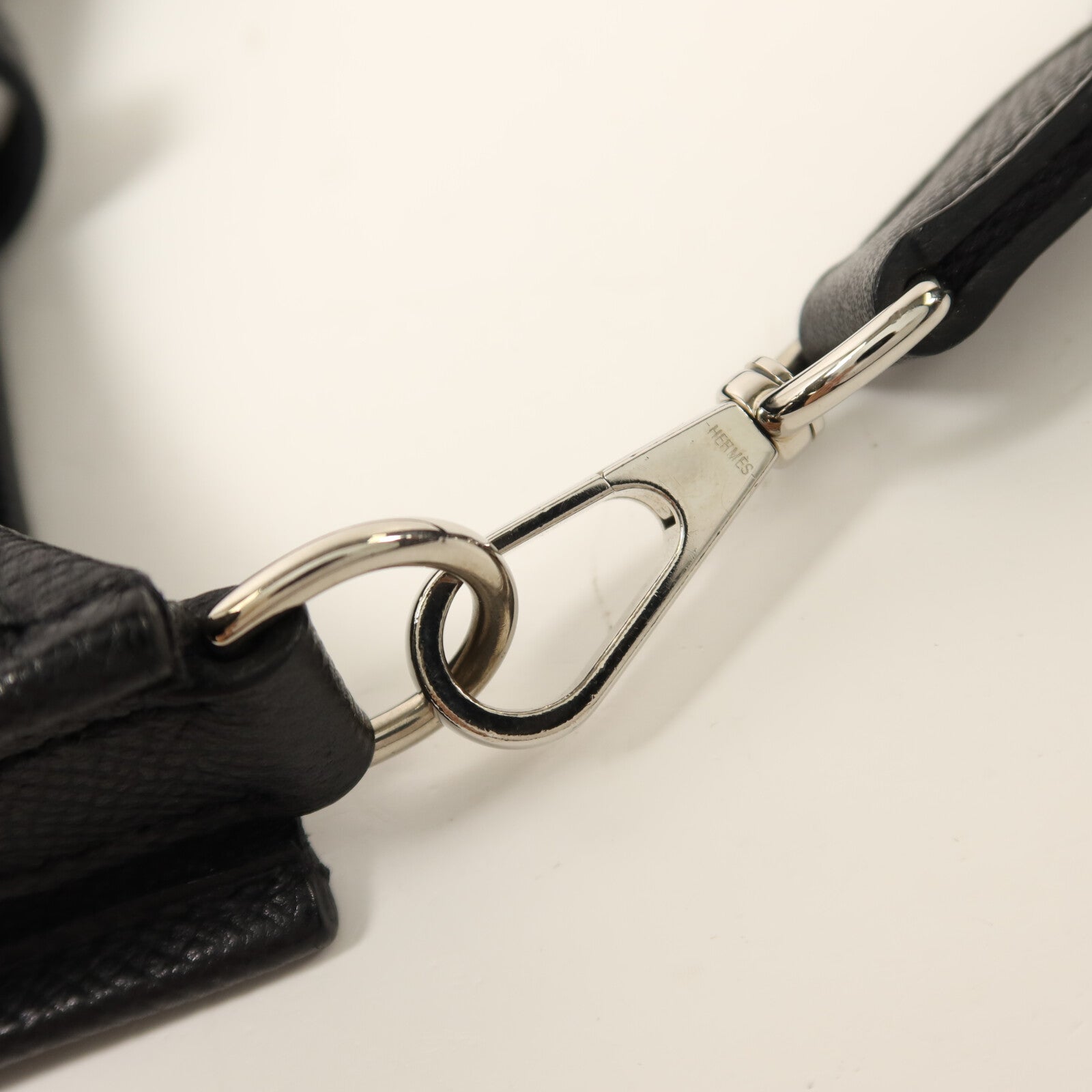 HERMES Epsom皮革Evelyne TPM銀扣肩背袋Noir