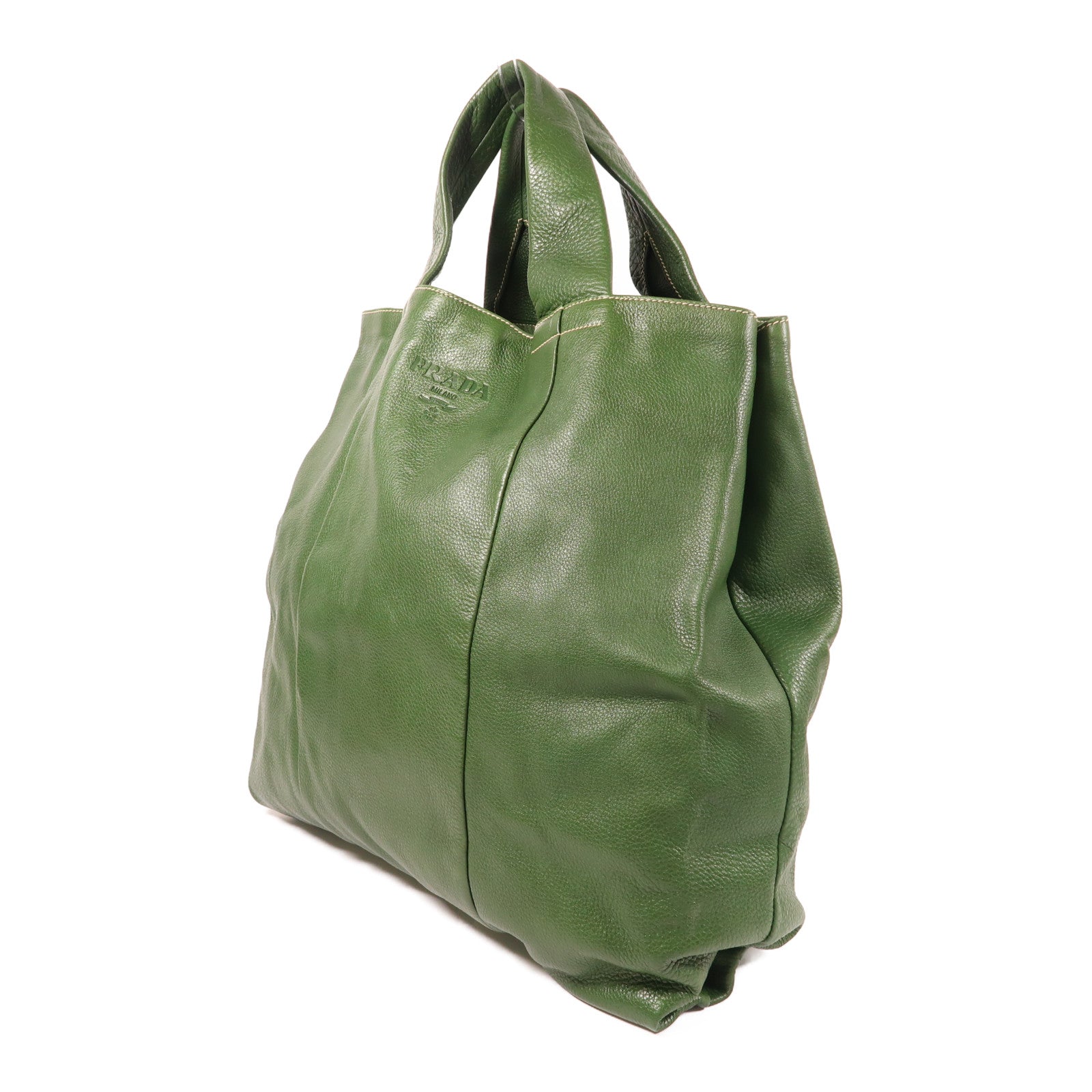 PRADA 牛皮皮革Tote Bag金扣手挽袋