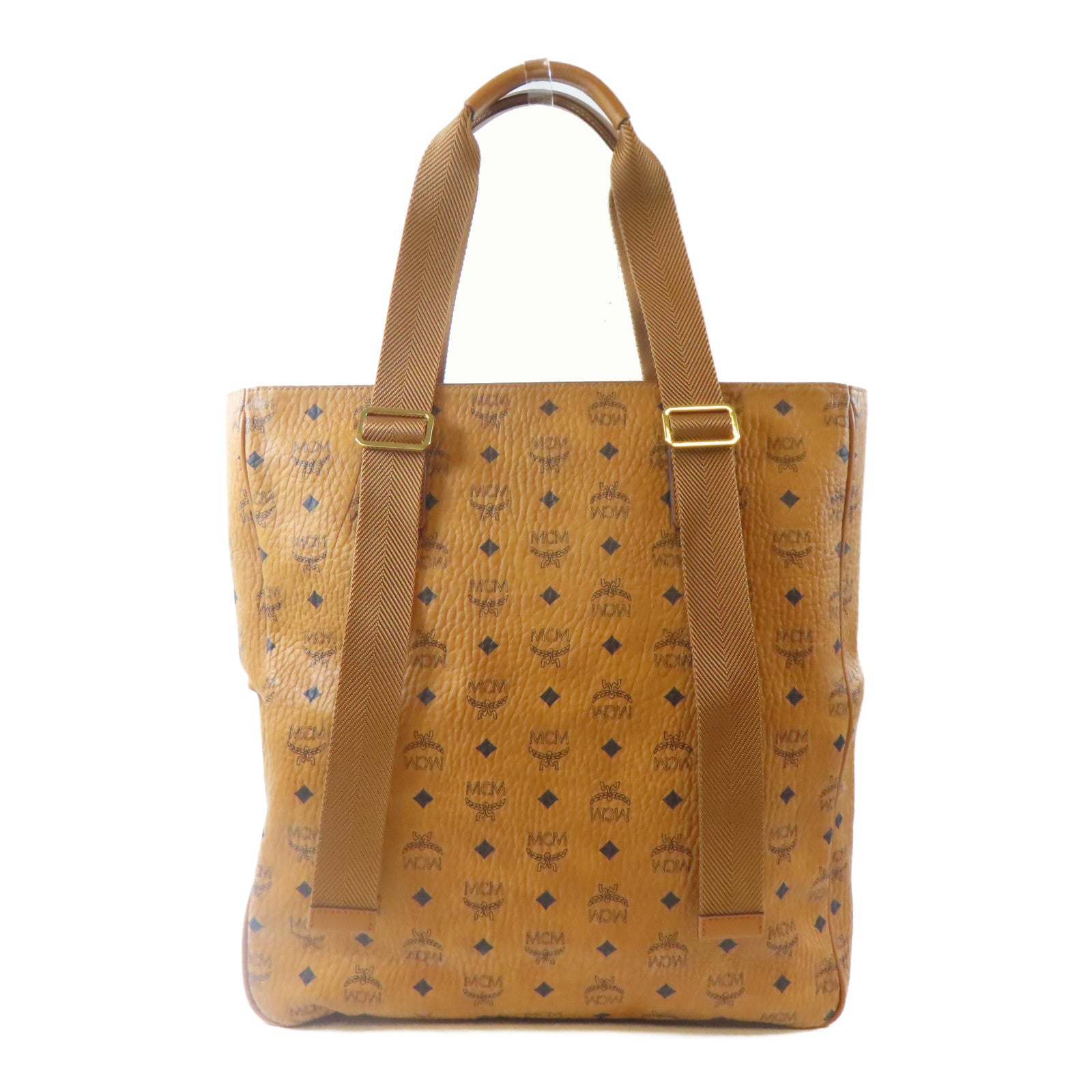 MCM 皮革Tote Bag金扣手挽袋啡色