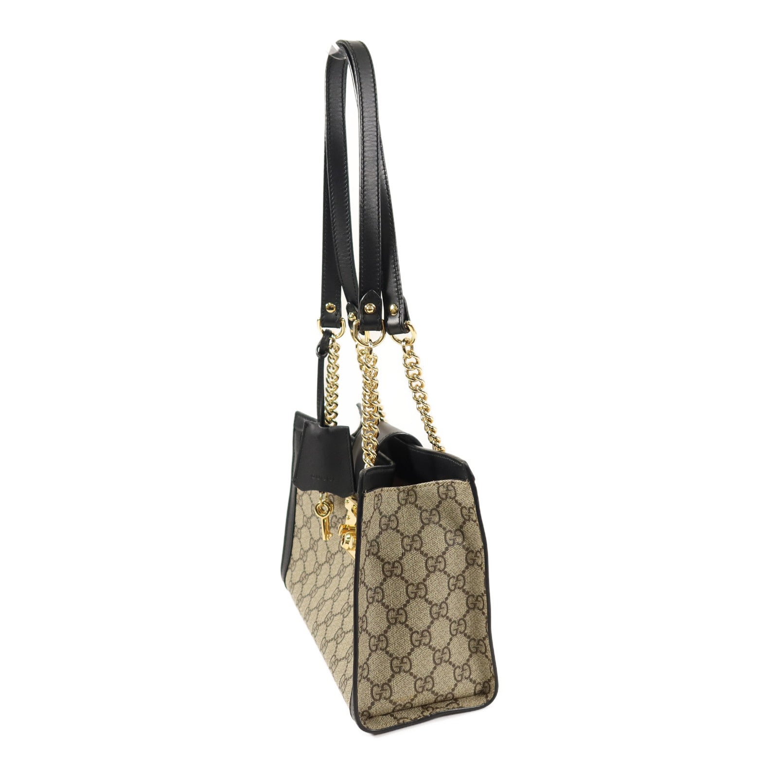 GUCCI 塗層帆布Padlock Small鏈帶肩背袋
