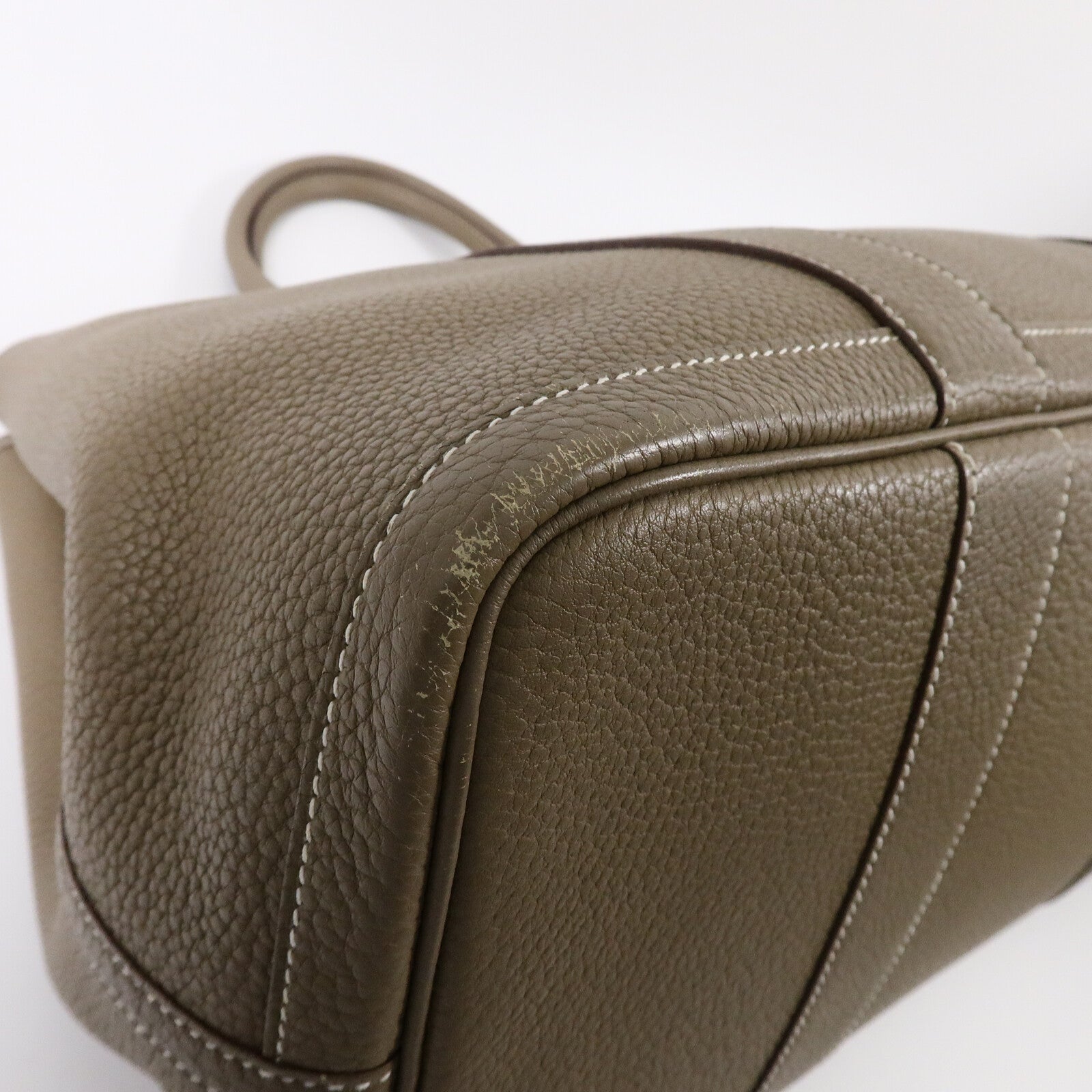 HERMES Negonda皮革Garden Party PM手挽袋Etoupe