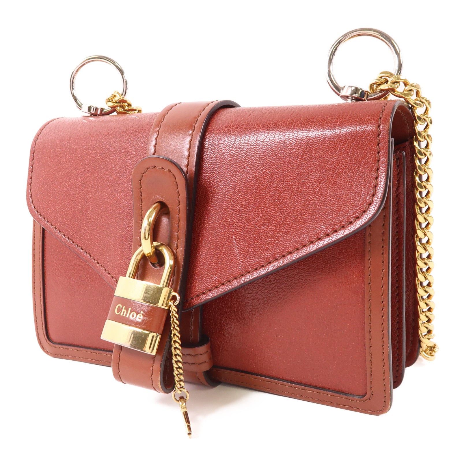 Chloe 牛皮皮革Aby Shoulder Bag鏈帶肩背袋