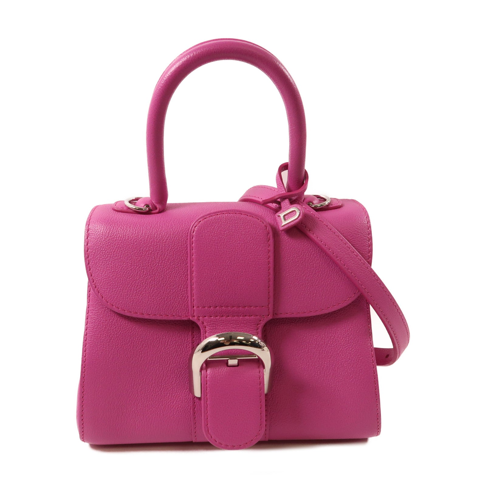 Delvaux 牛皮皮革Briliant Mini銀扣手挽肩背兩用袋