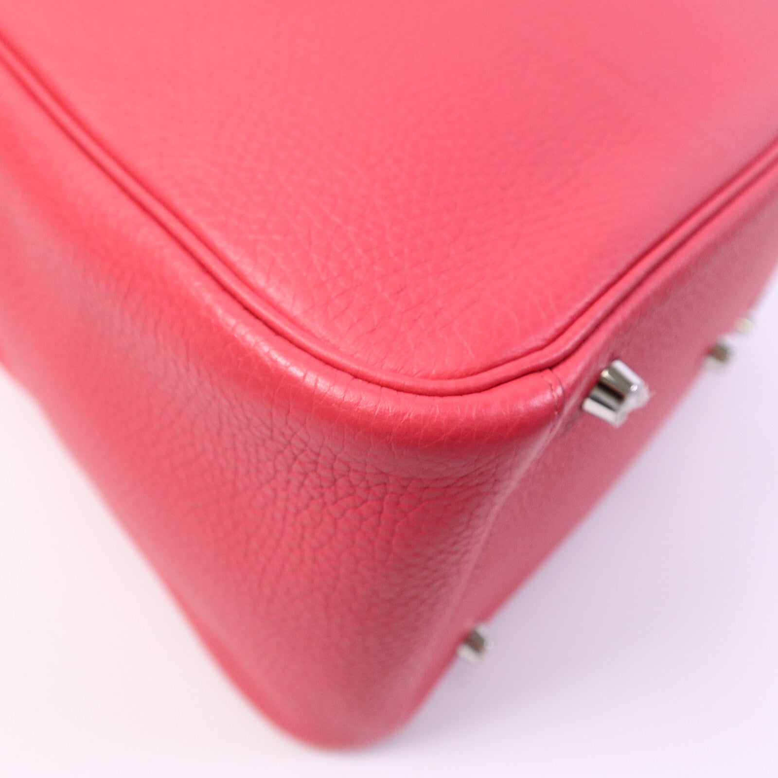 HERMES Clemence皮革Lindy 30肩背袋Rose Extreme
