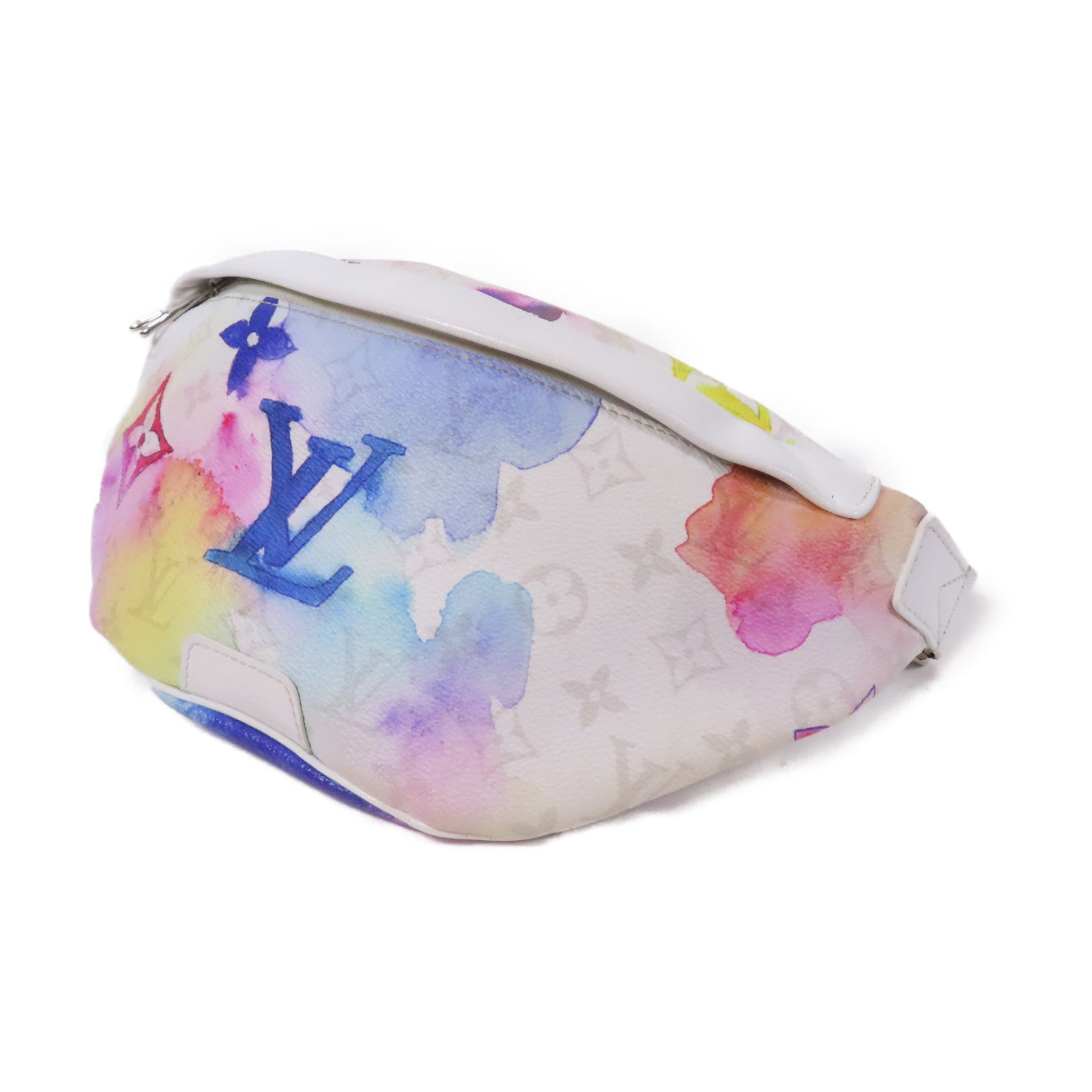 LOUIS VUITTON Monogram Water Color Discovery銀扣腰包白色/彩色