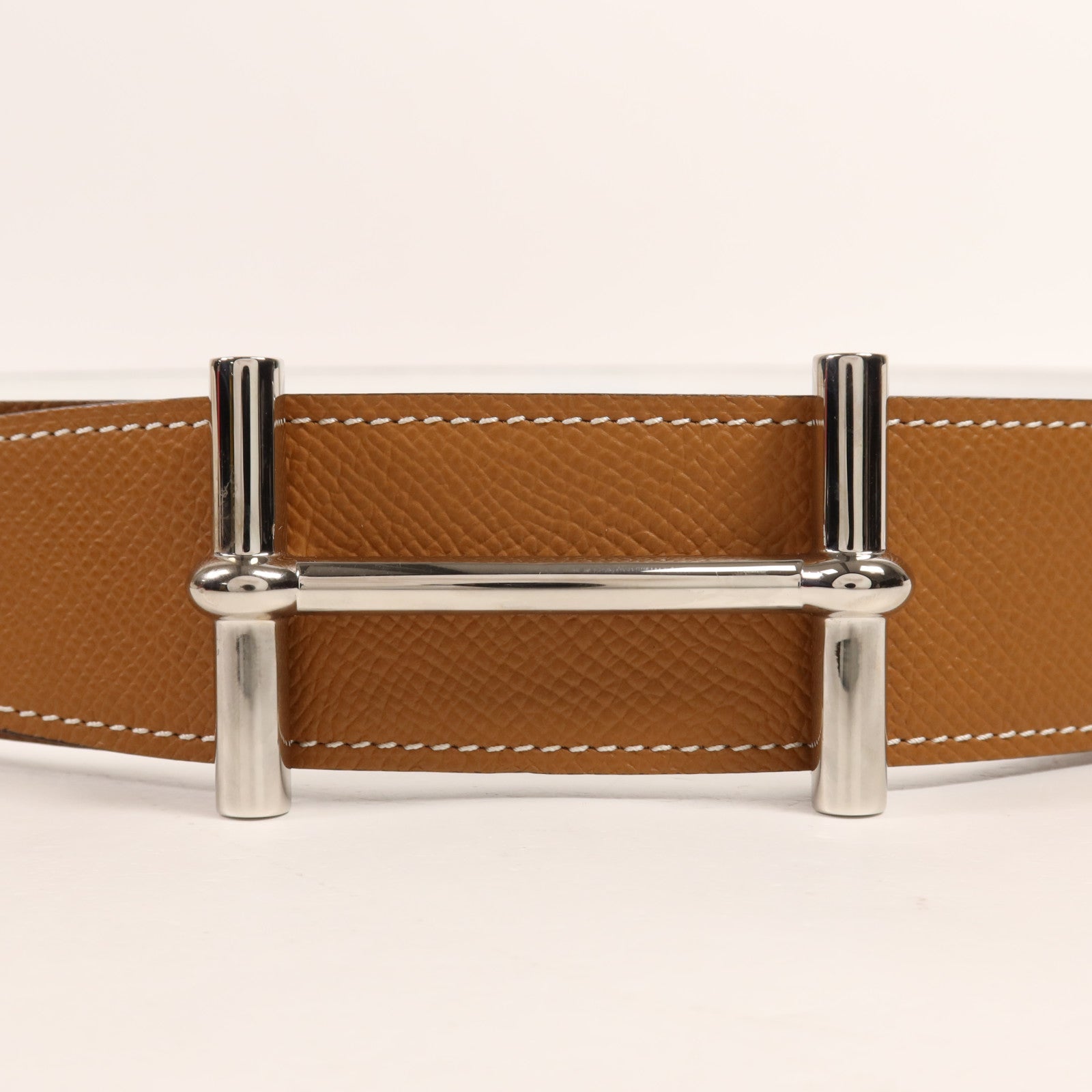 HERMES Epsom皮革Belt 110銀扣皮帶Gold
