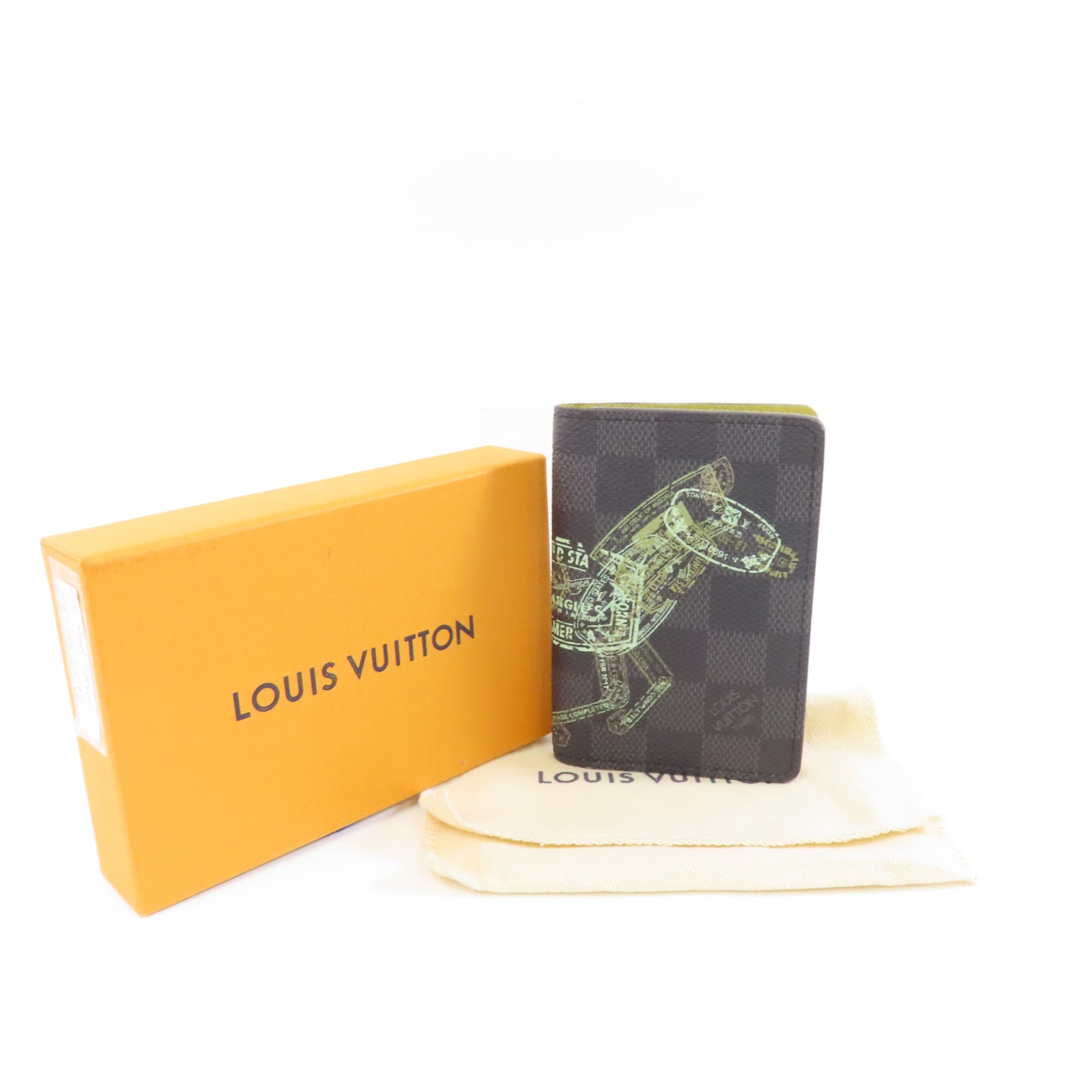 LOUIS VUITTON Damier Graphite Card Case卡片套黑色/綠色
