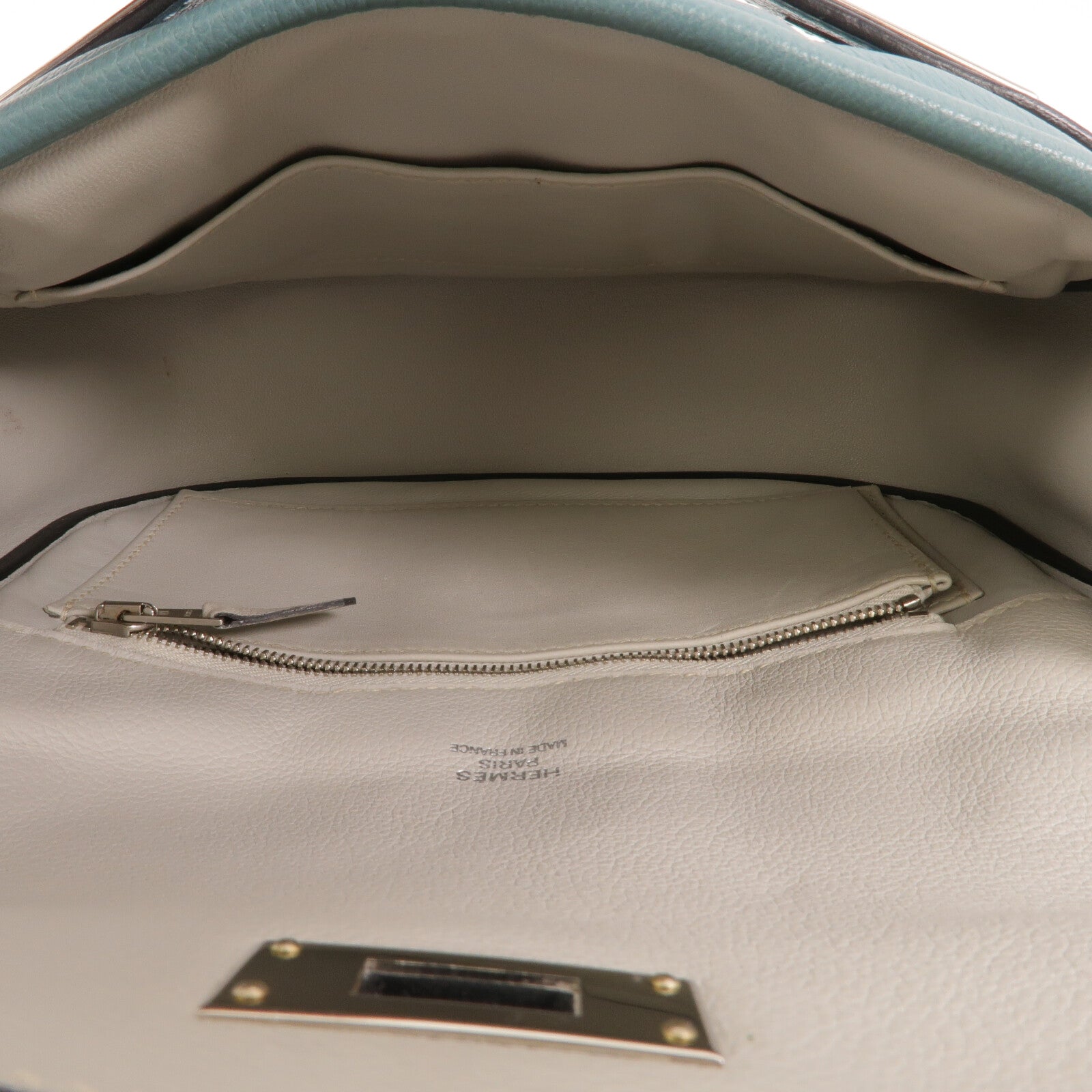 HERMES Eevercolor皮革Mini Berline肩背袋Ciel/Girs Pearl