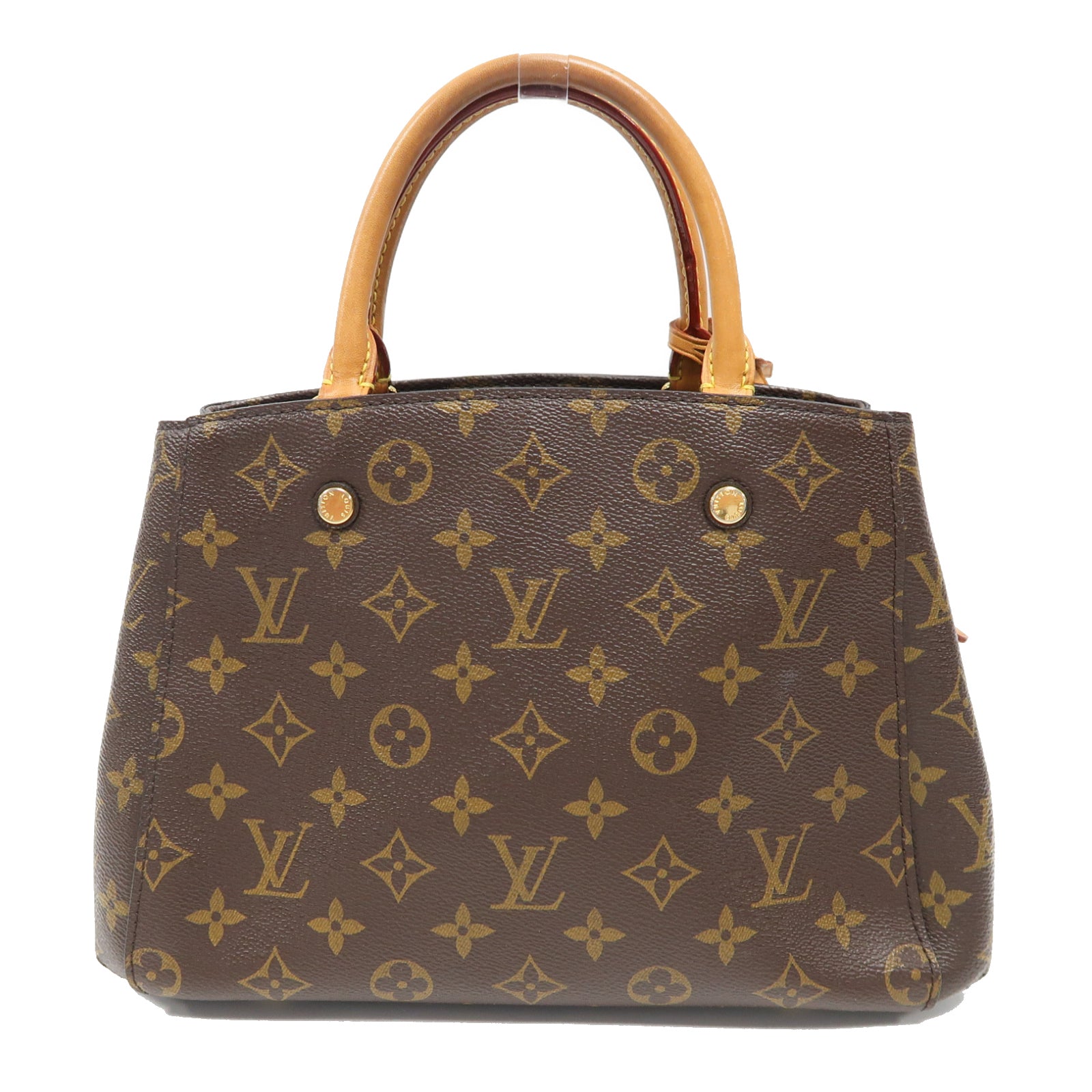 LOUIS VUITTON Monogram Montaigne BB金扣手挽肩背兩用袋啡色