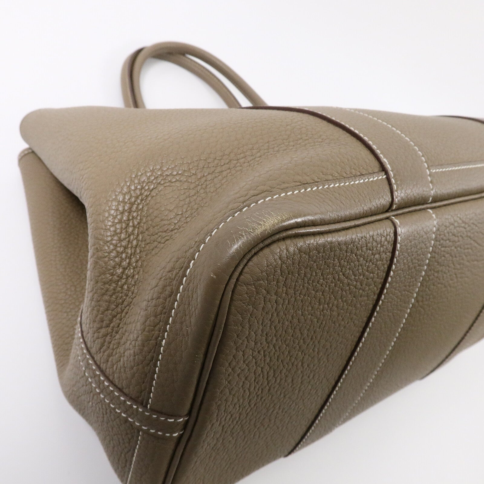 HERMES Negonda皮革Garden Party PM手挽袋Etoupe